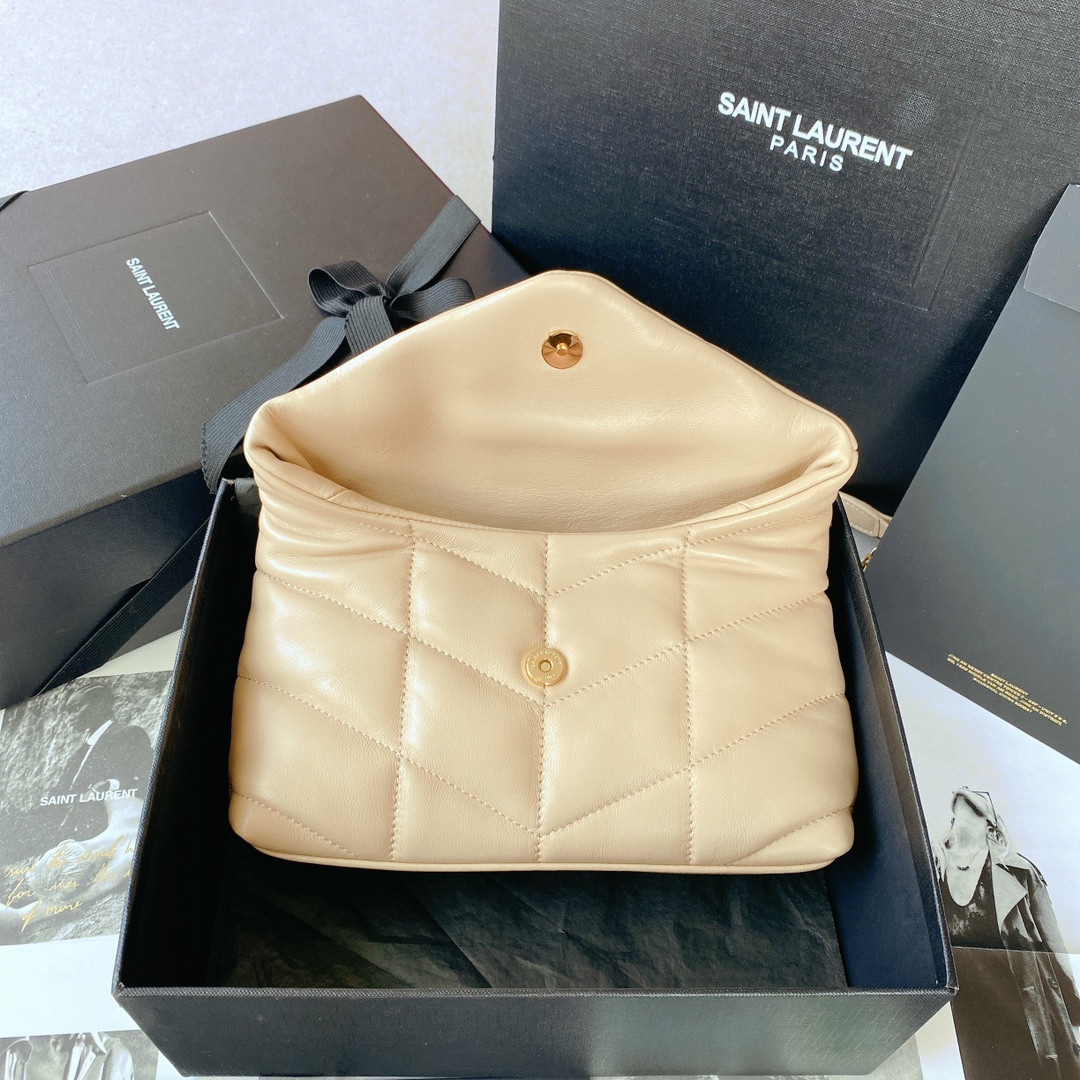 YSL PUFFER IN LEATHER BEIGE 23 X 15.5 X 5.8 CM - Image 9