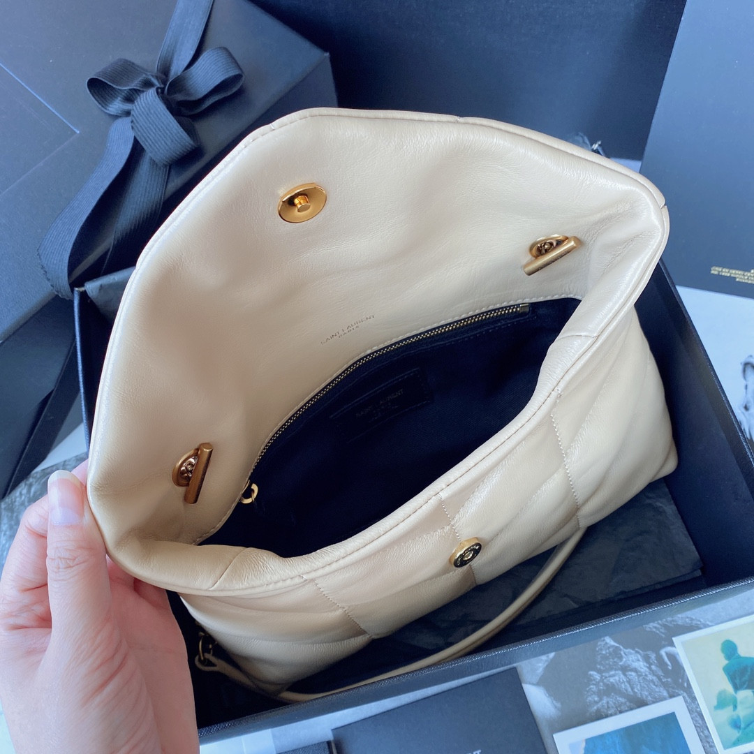 YSL PUFFER IN LEATHER BEIGE 23 X 15.5 X 5.8 CM - Image 10