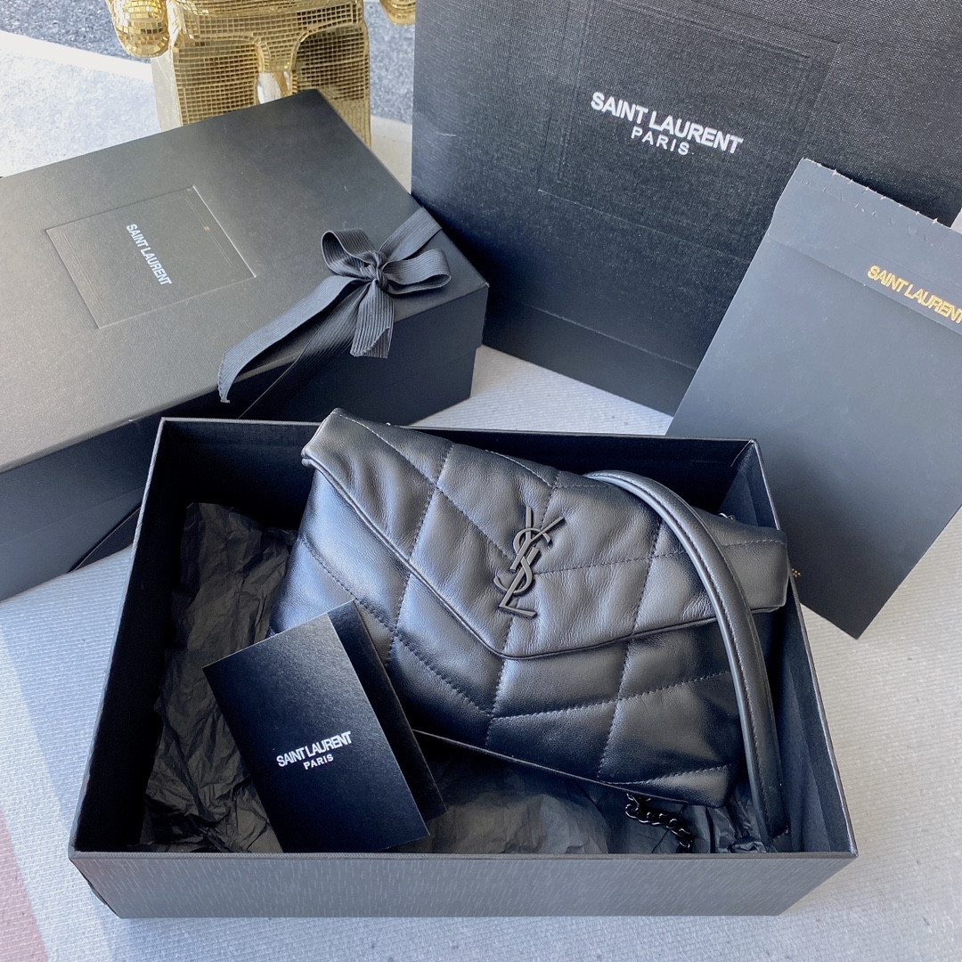 YSL PUFFER IN LEATHER NAVY 23 X 15.5 X 5.8 CM - Image 2