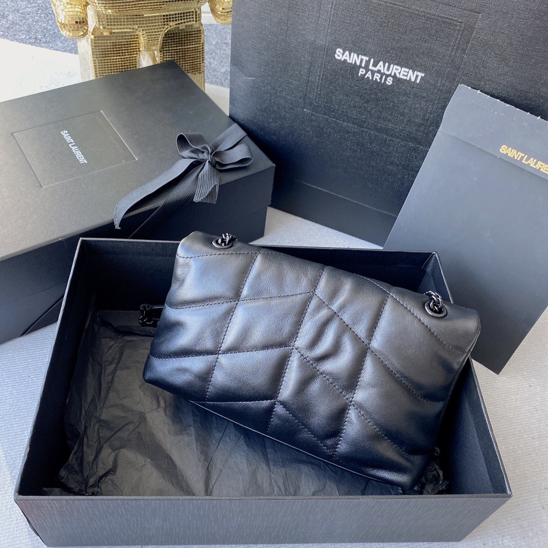 YSL PUFFER IN LEATHER NAVY 23 X 15.5 X 5.8 CM - Image 3