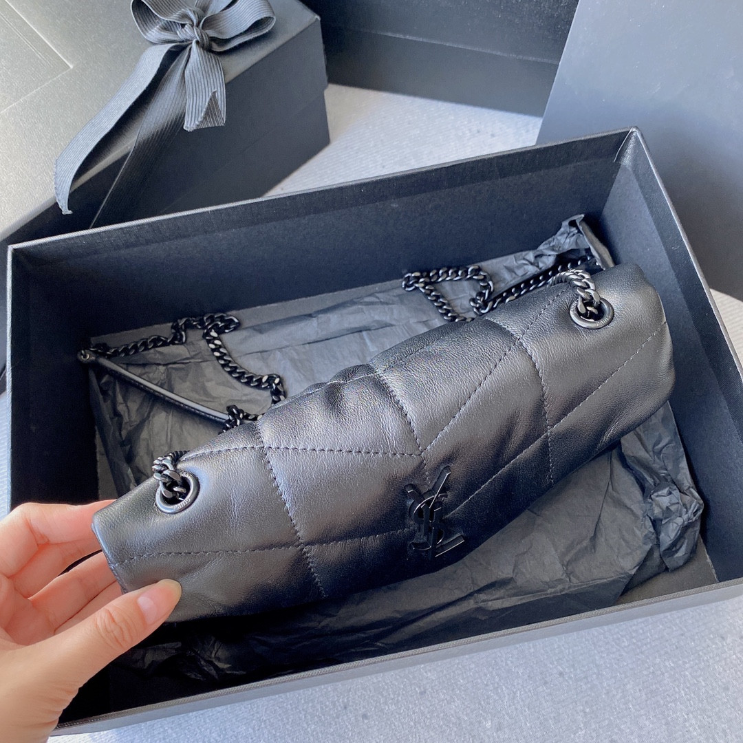 YSL PUFFER IN LEATHER NAVY 23 X 15.5 X 5.8 CM - Image 4