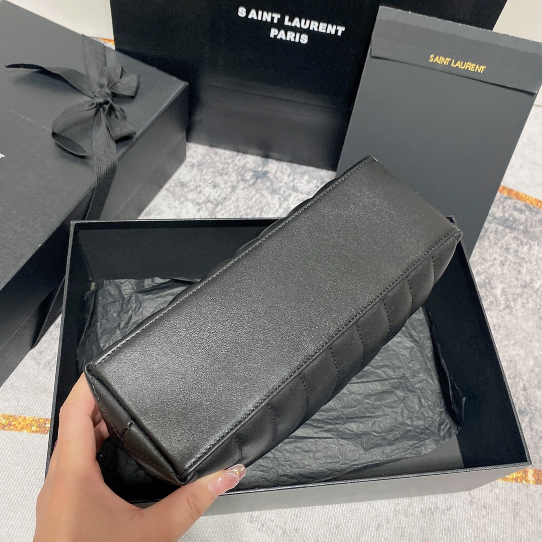 YSL LOULOU SMALL IN QUILTED LEATHER BLACK GOLD 9 X 6.1 X 3.3 INCHES - Image 6