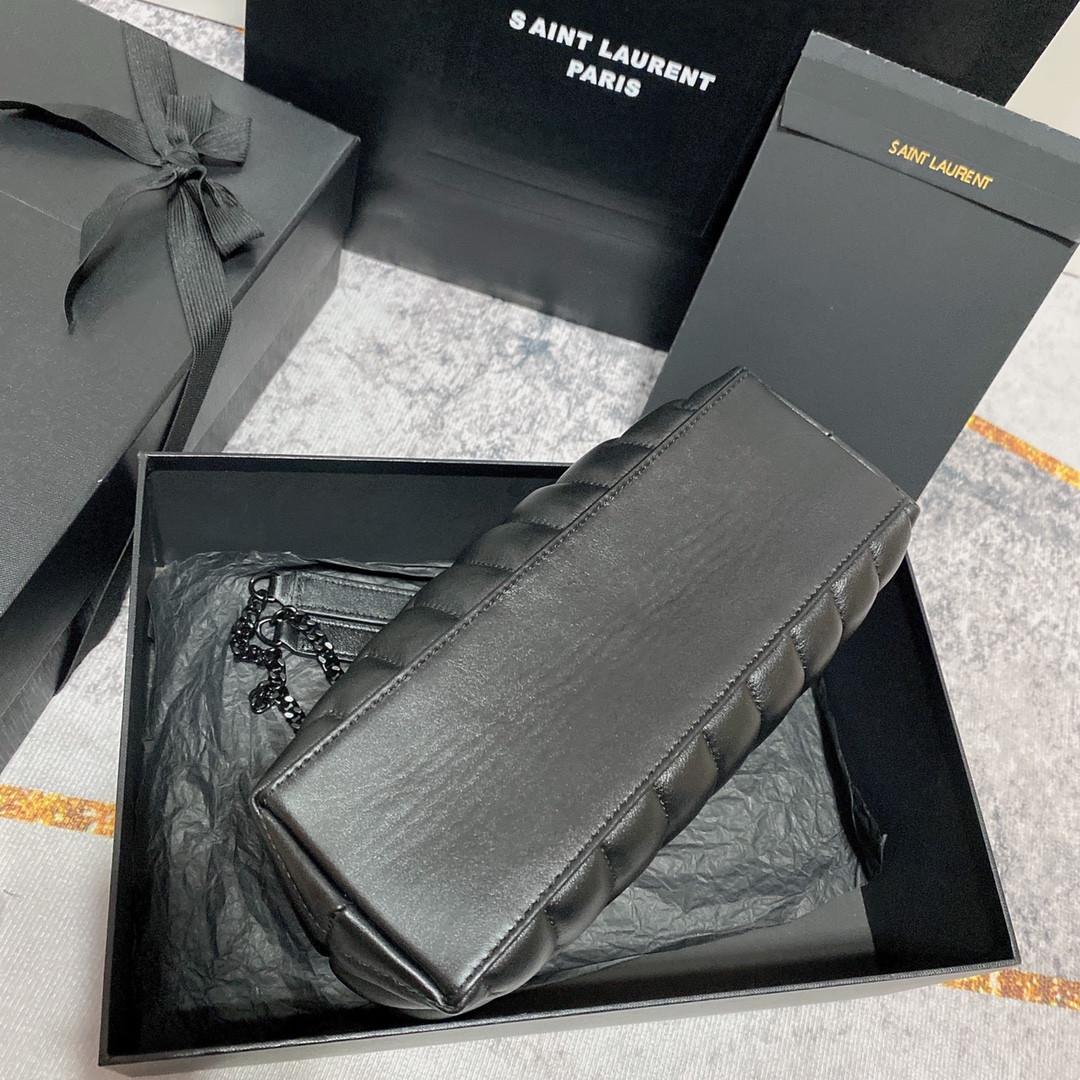 YSL LOULOU SMALL IN QUILTED LEATHER BLACK 9 X 6.1 X 3.3 INCHES - Image 6