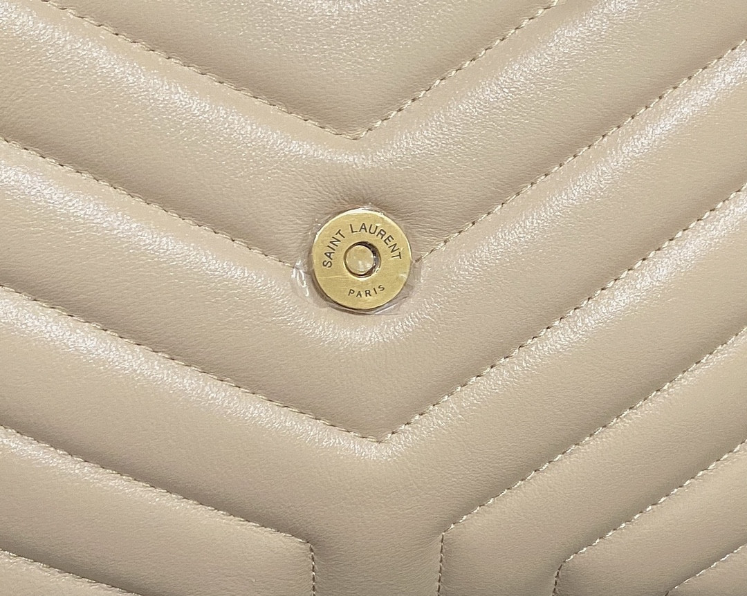 YSL LOULOU SMALL IN QUILTED LEATHER light beige 9 X 6.1 X 3.3 INCHES - Image 12
