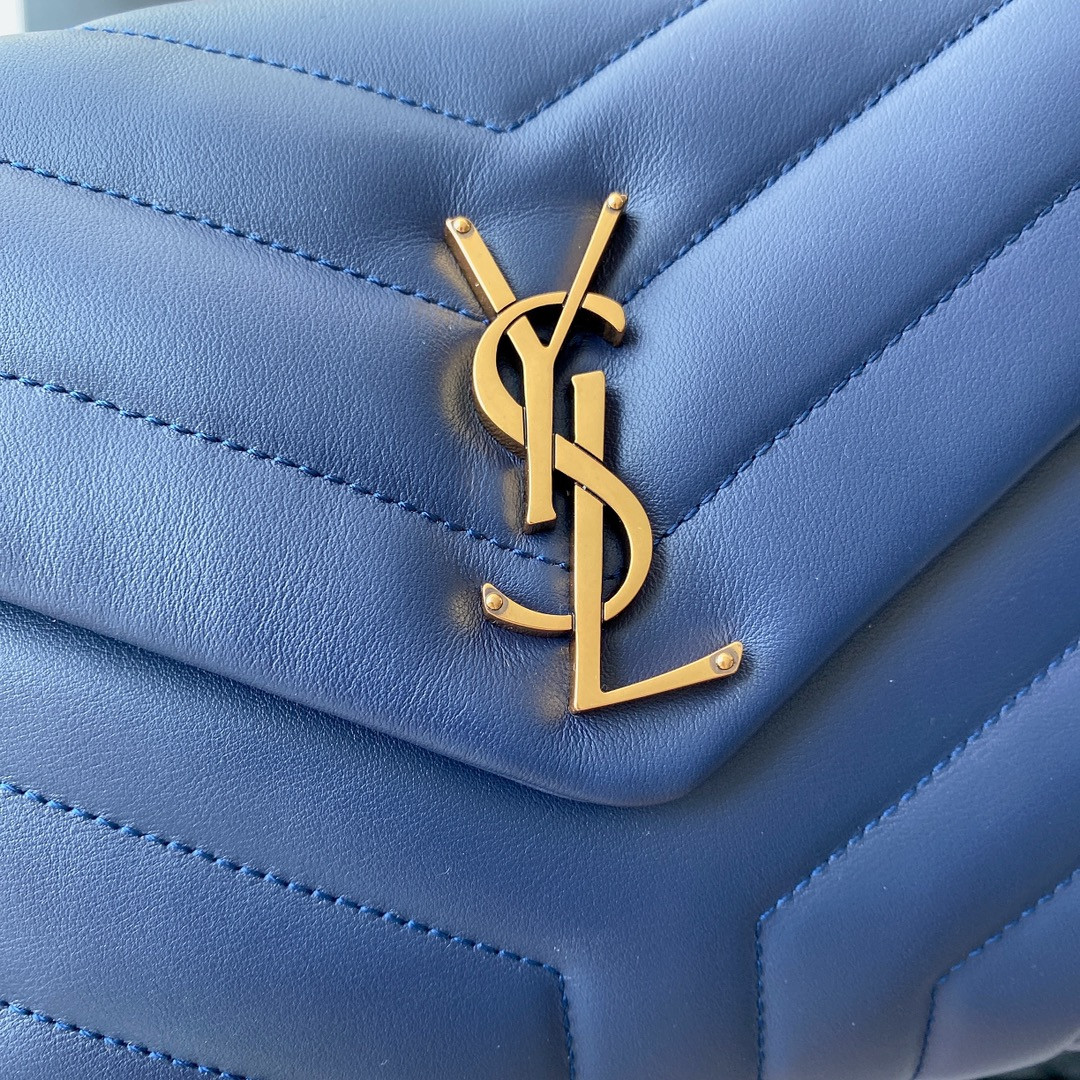 YSL LOULOU SMALL IN QUILTED LEATHER Khaki SILVER 9 X 6.1 X 3.3 INCHES - Image 7