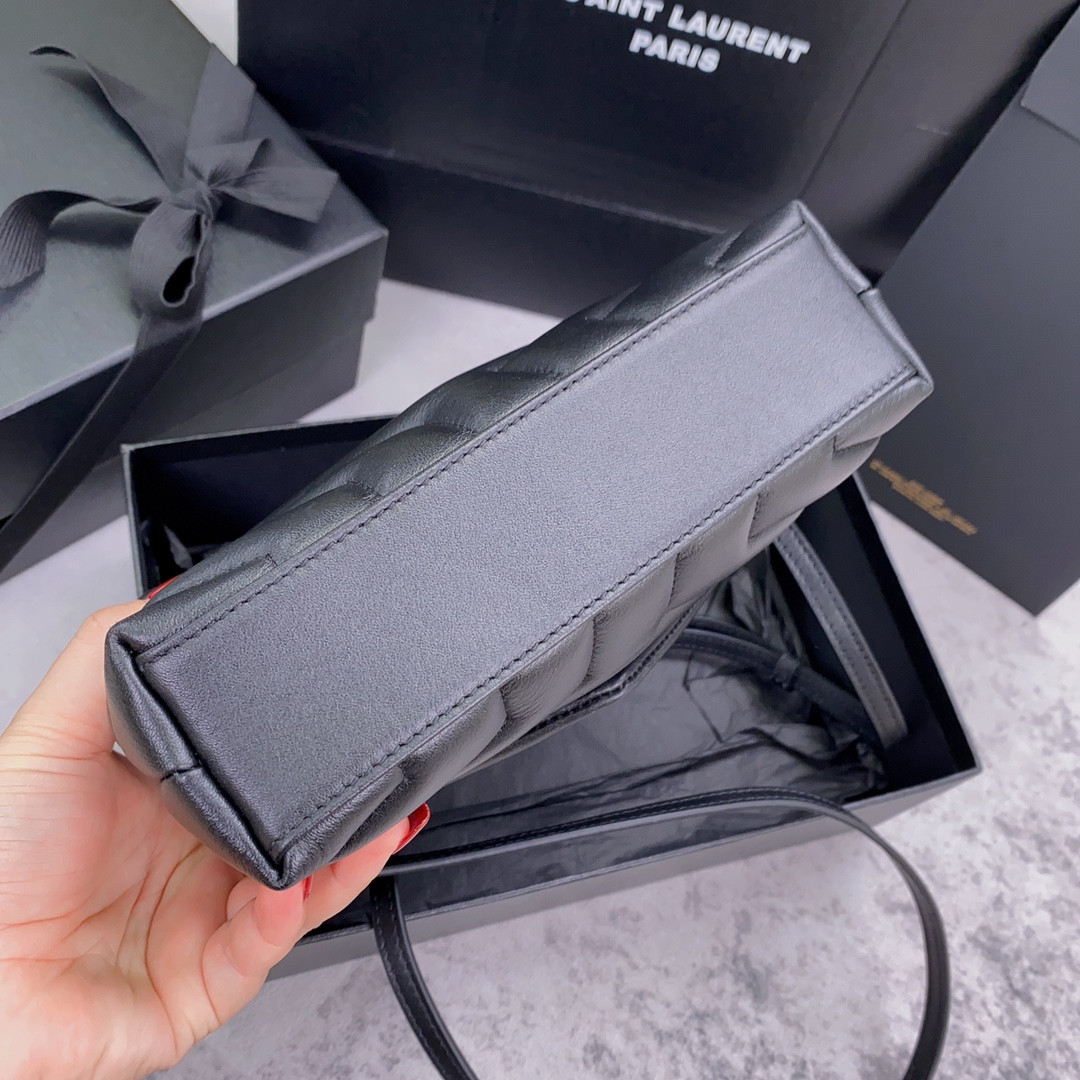 YSL TOY LOULOU IN QUILTED LEATHER BLACK 7.9 X 5.5 X 3 INCHES - Image 6