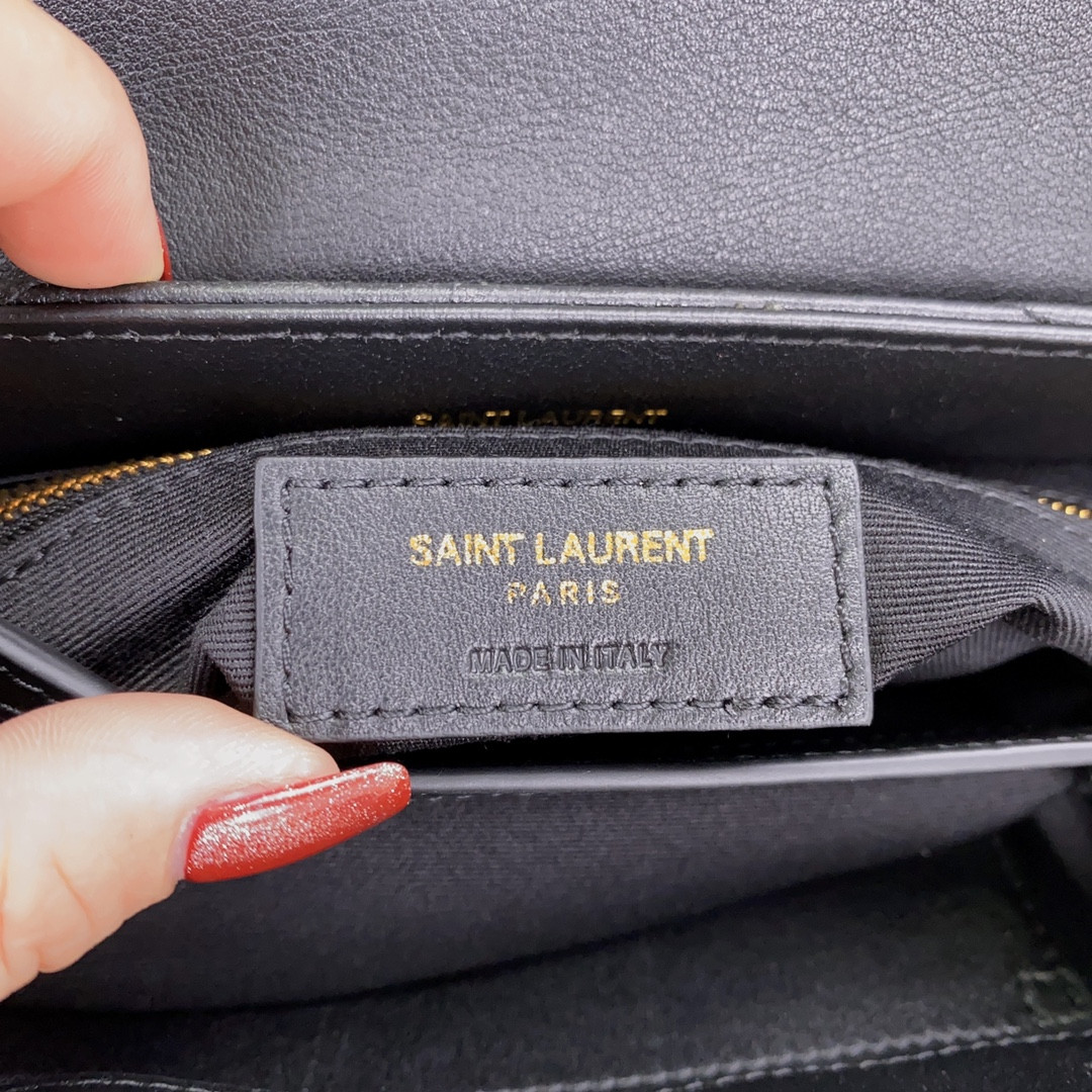 YSL TOY LOULOU IN QUILTED LEATHER BLACK 7.9 X 5.5 X 3 INCHES - Image 14