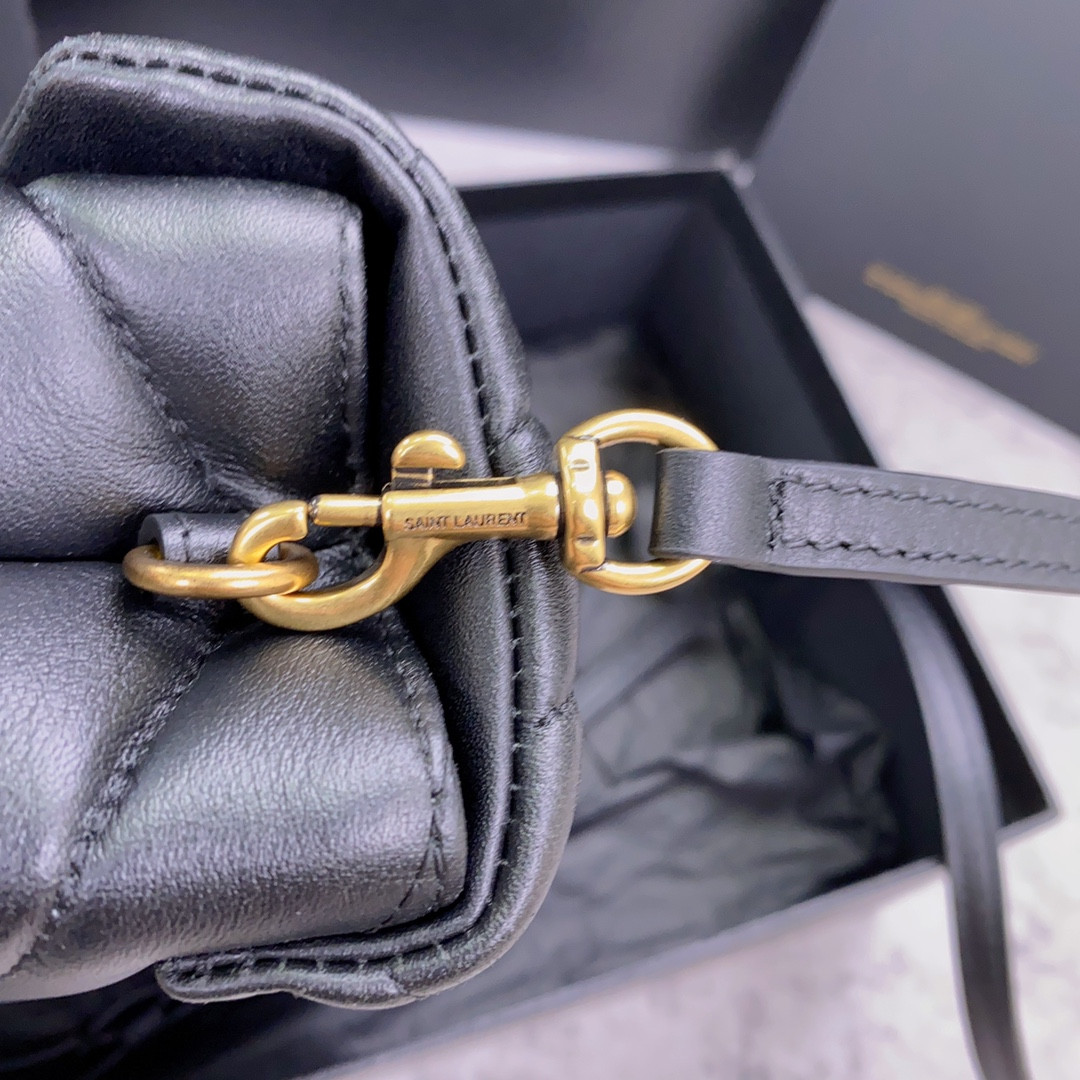 YSL TOY LOULOU IN QUILTED LEATHER BLACK 7.9 X 5.5 X 3 INCHES - Image 15