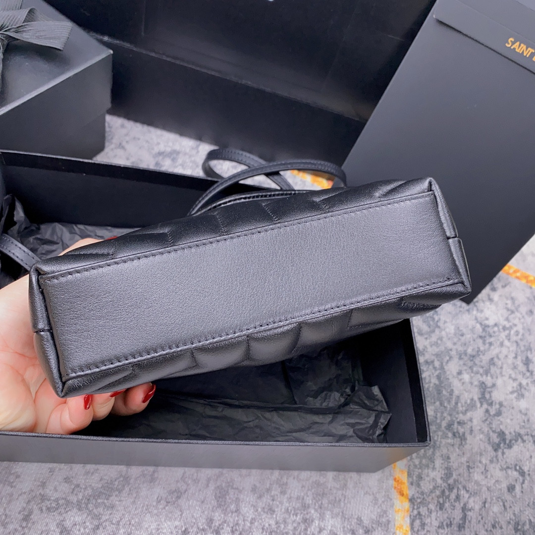 YSL TOY LOULOU IN QUILTED LEATHER ALL BLACK 7.9 X 5.5 X 3 INCHES - Image 6