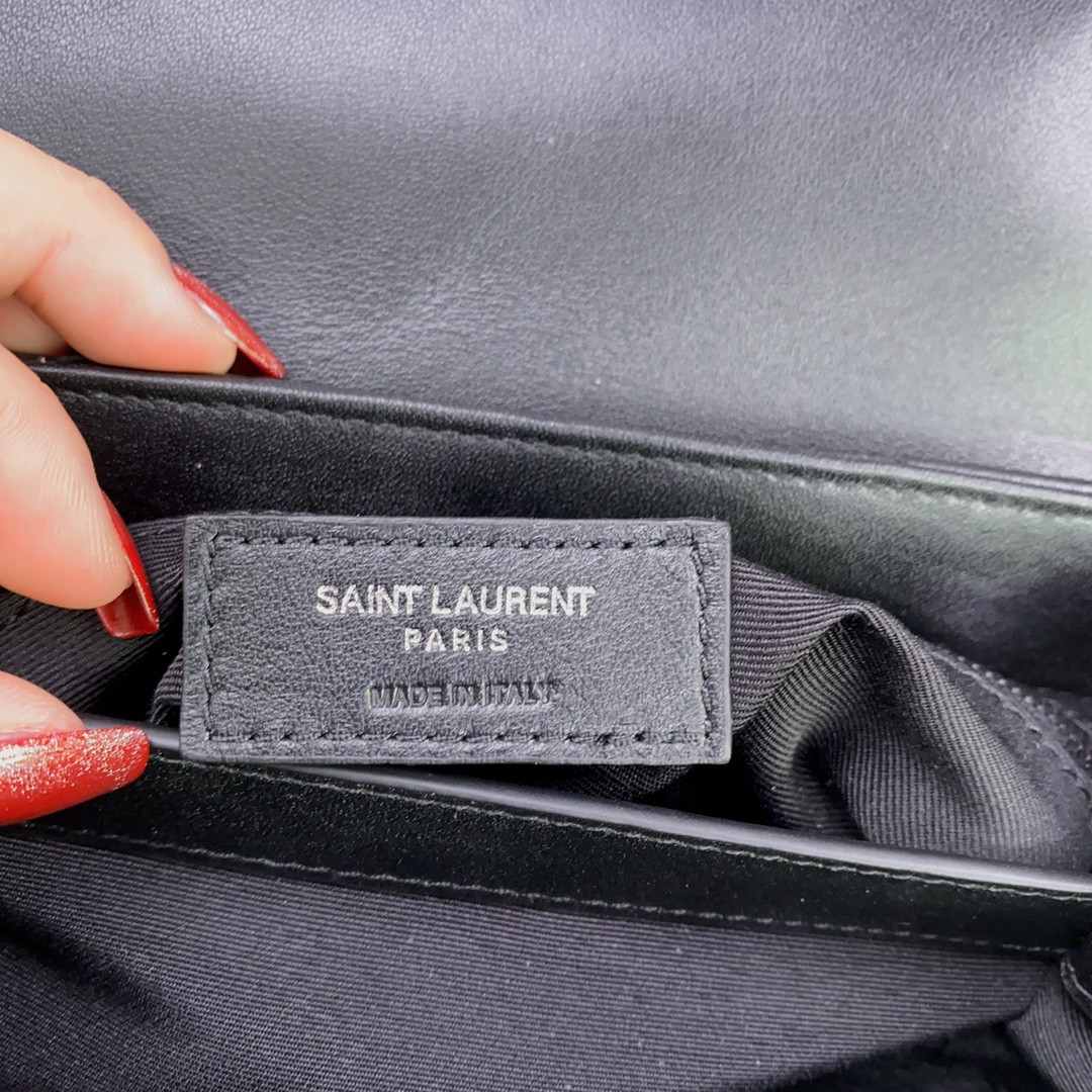 YSL TOY LOULOU IN QUILTED LEATHER ALL BLACK 7.9 X 5.5 X 3 INCHES - Image 13