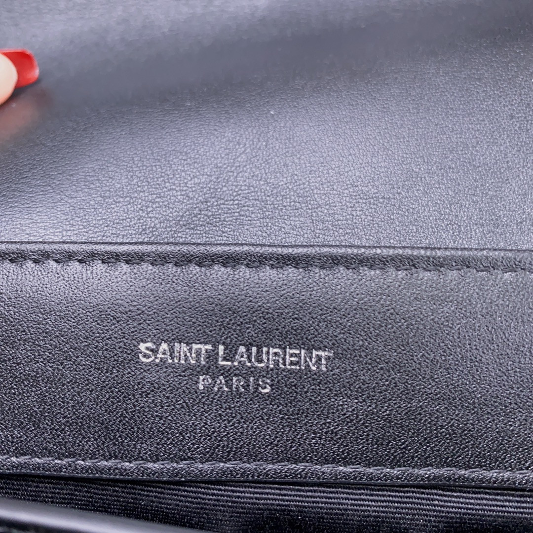 YSL TOY LOULOU IN QUILTED LEATHER ALL BLACK 7.9 X 5.5 X 3 INCHES - Image 14