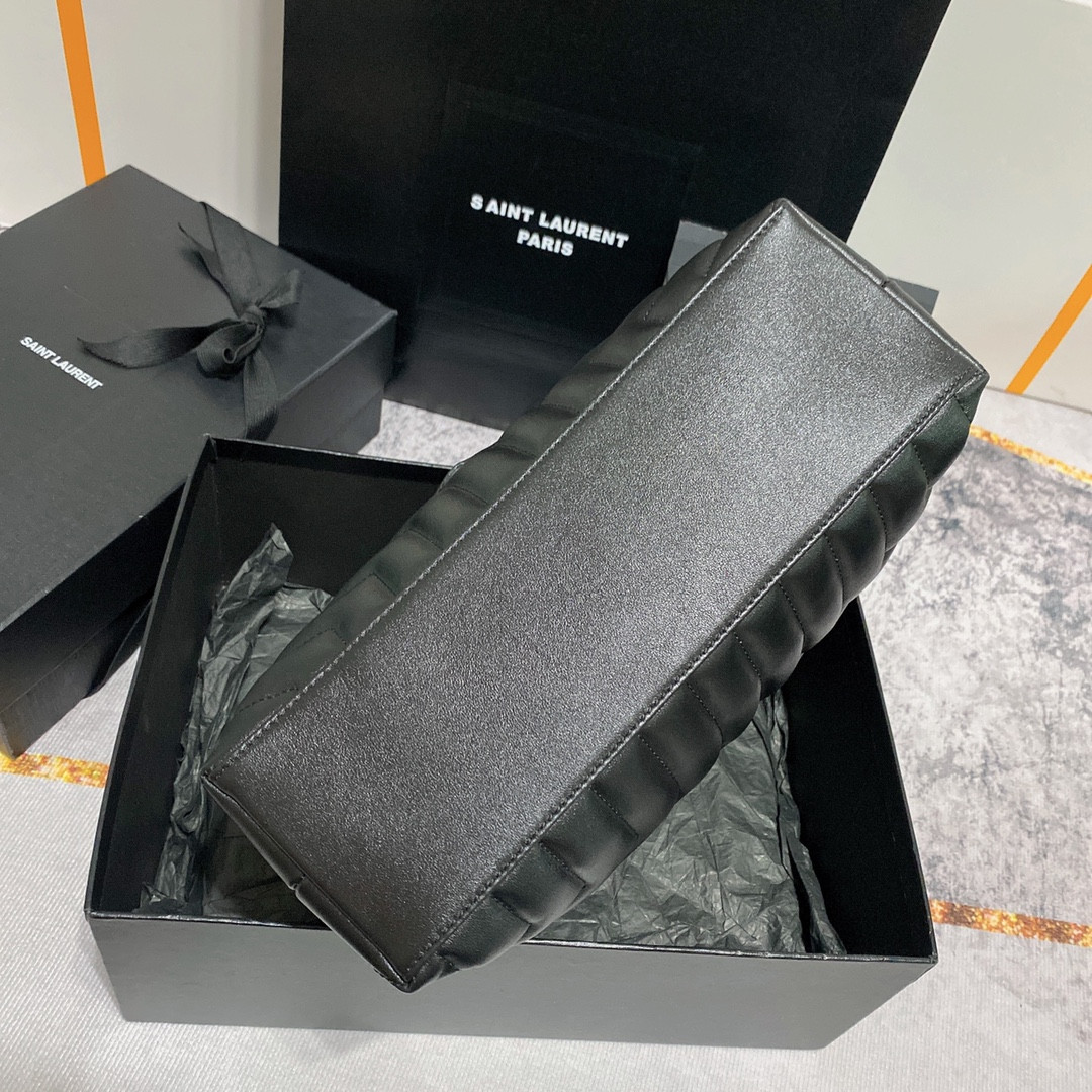 YSL LOULOU MEDIUM IN QUILTED LEATHER ALL BLACK 12.5 X 8.6 X 3.5 INCHES - Image 6