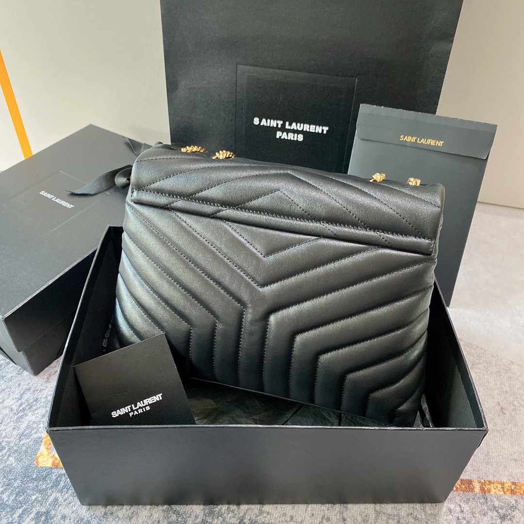 YSL LOULOU MEDIUM IN QUILTED LEATHER BLACK 12.5 X 8.6 X 3.5 INCHES - Image 3