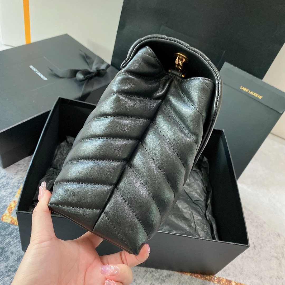 YSL LOULOU MEDIUM IN QUILTED LEATHER BLACK 12.5 X 8.6 X 3.5 INCHES - Image 6
