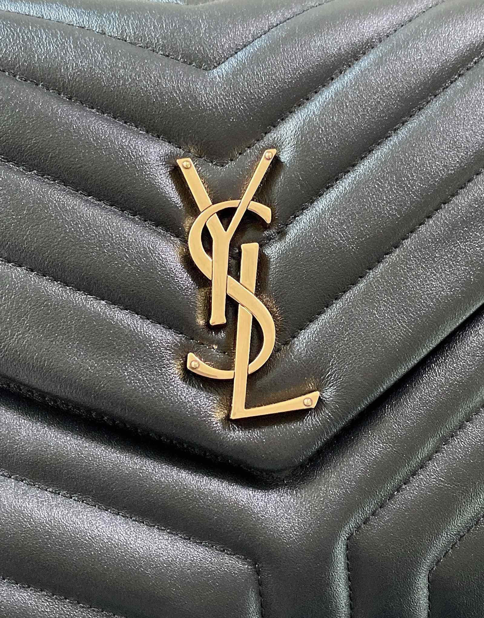 YSL LOULOU MEDIUM IN QUILTED LEATHER BLACK 12.5 X 8.6 X 3.5 INCHES - Image 7