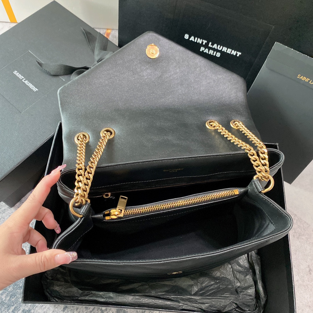 YSL LOULOU MEDIUM IN QUILTED LEATHER BLACK 12.5 X 8.6 X 3.5 INCHES - Image 10