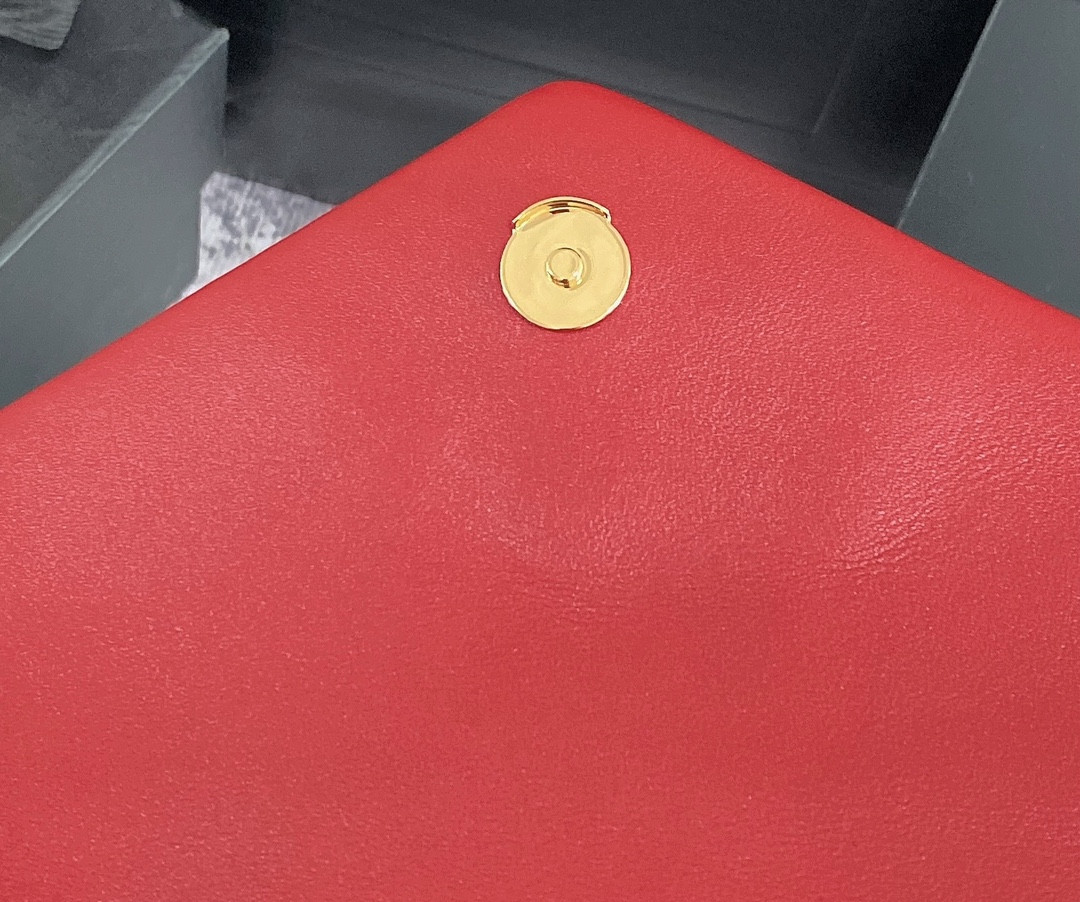 YSL LOULOU MEDIUM IN QUILTED LEATHER RED 12.5 X 8.6 X 3.5 INCHES - Image 11