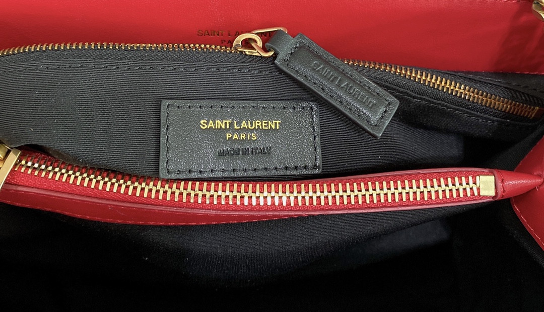 YSL LOULOU MEDIUM IN QUILTED LEATHER RED 12.5 X 8.6 X 3.5 INCHES - Image 14