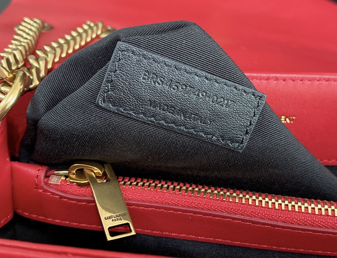 YSL LOULOU MEDIUM IN QUILTED LEATHER RED 12.5 X 8.6 X 3.5 INCHES - Image 15