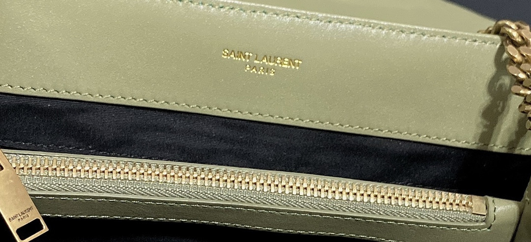 YSL LOULOU MEDIUM IN QUILTED LEATHER GREEN 12.5 X 8.6 X 3.5 INCHES - Image 14