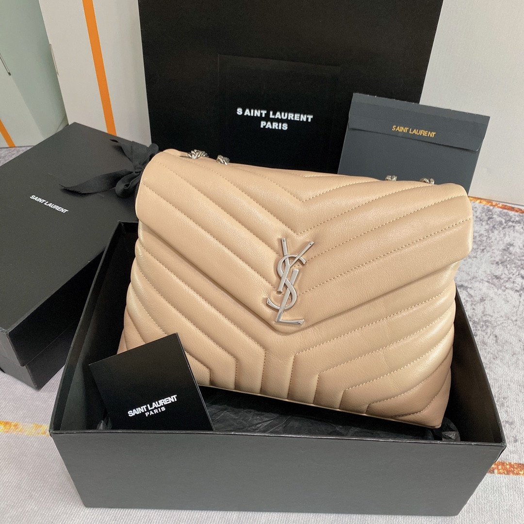 YSL LOULOU MEDIUM IN QUILTED LEATHER DARK BEIGE 12.5 X 8.6 X 3.5 INCHES #1 - Image 2