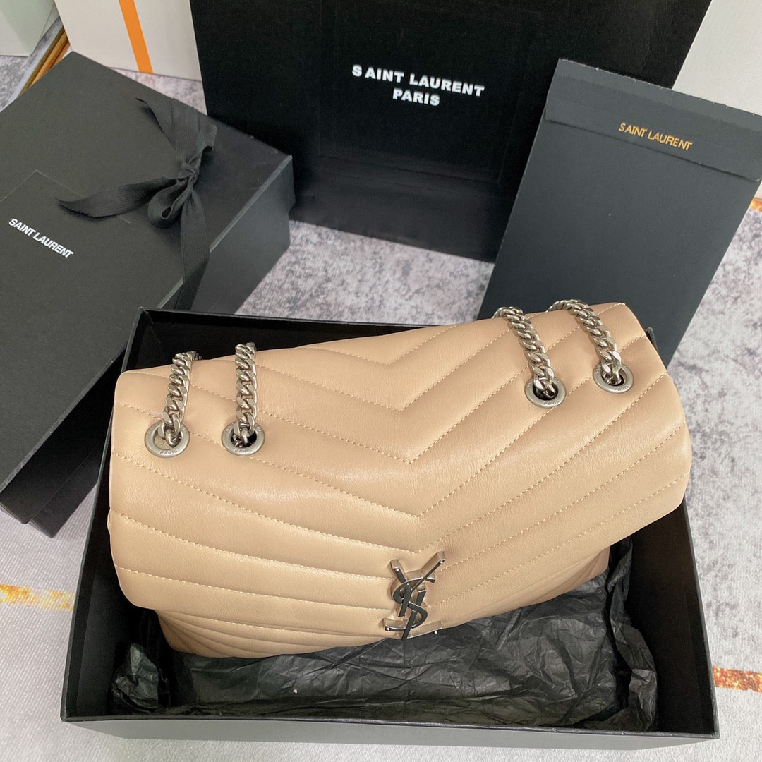 YSL LOULOU MEDIUM IN QUILTED LEATHER DARK BEIGE 12.5 X 8.6 X 3.5 INCHES #1 - Image 4