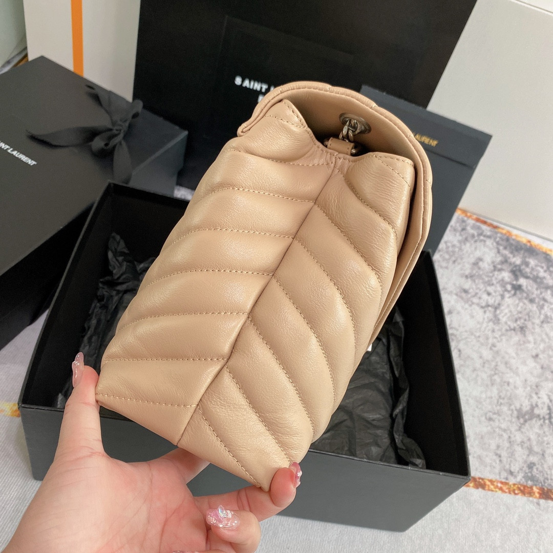 YSL LOULOU MEDIUM IN QUILTED LEATHER DARK BEIGE 12.5 X 8.6 X 3.5 INCHES #1 - Image 5