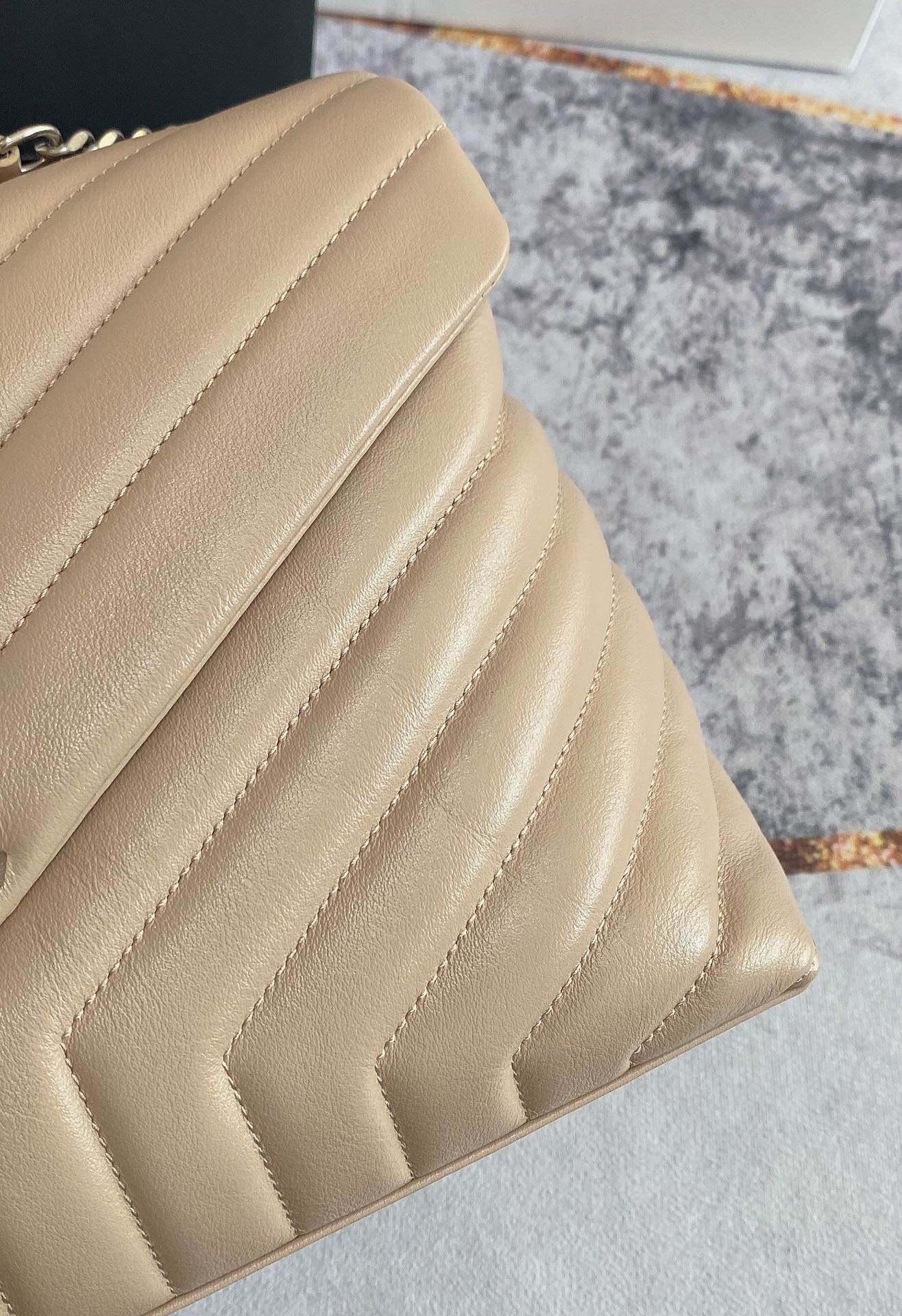 YSL LOULOU MEDIUM IN QUILTED LEATHER DARK BEIGE 12.5 X 8.6 X 3.5 INCHES #1 - Image 8
