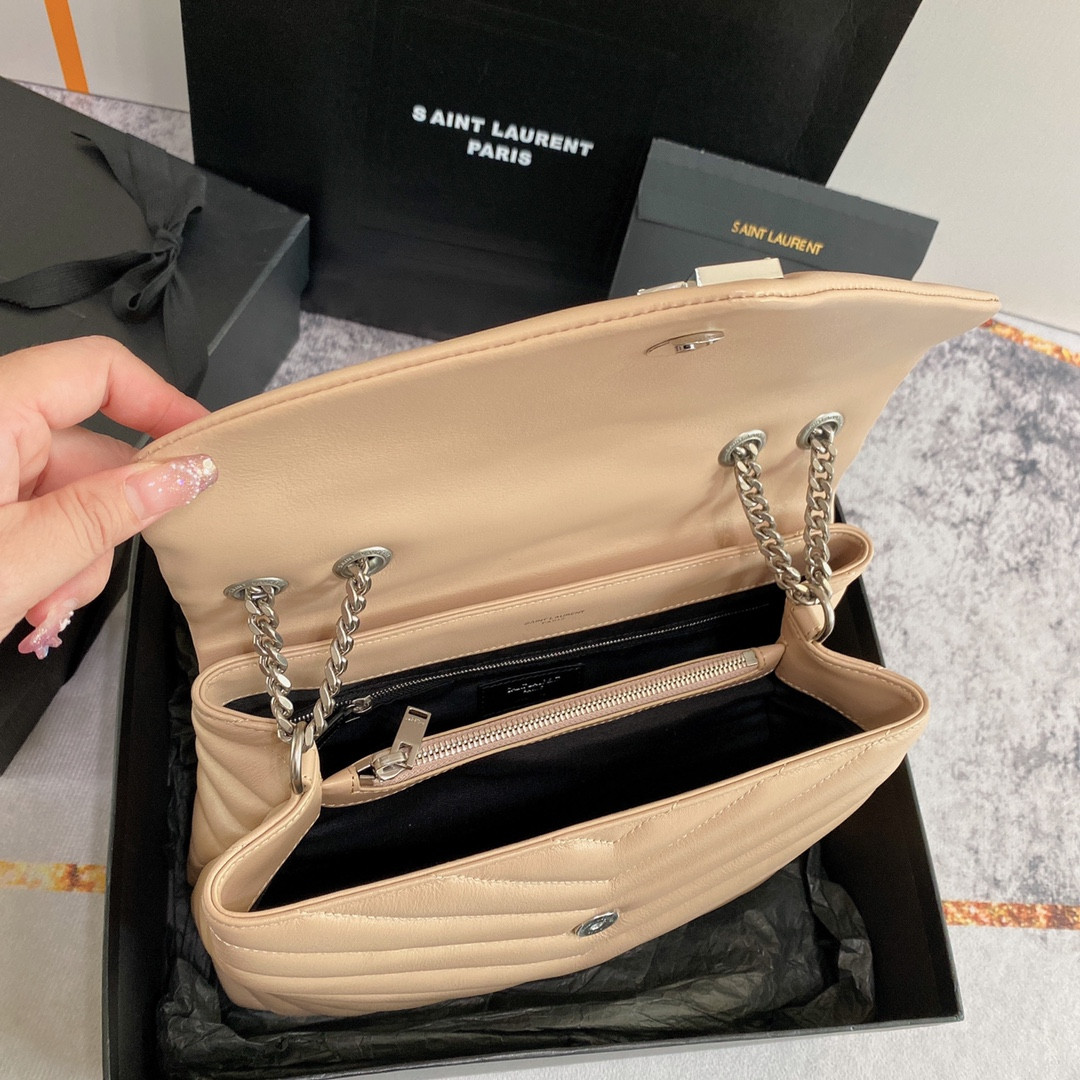YSL LOULOU MEDIUM IN QUILTED LEATHER DARK BEIGE 12.5 X 8.6 X 3.5 INCHES #1 - Image 10