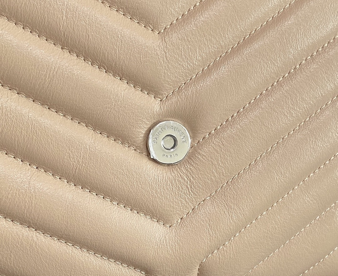 YSL LOULOU MEDIUM IN QUILTED LEATHER DARK BEIGE 12.5 X 8.6 X 3.5 INCHES #1 - Image 12