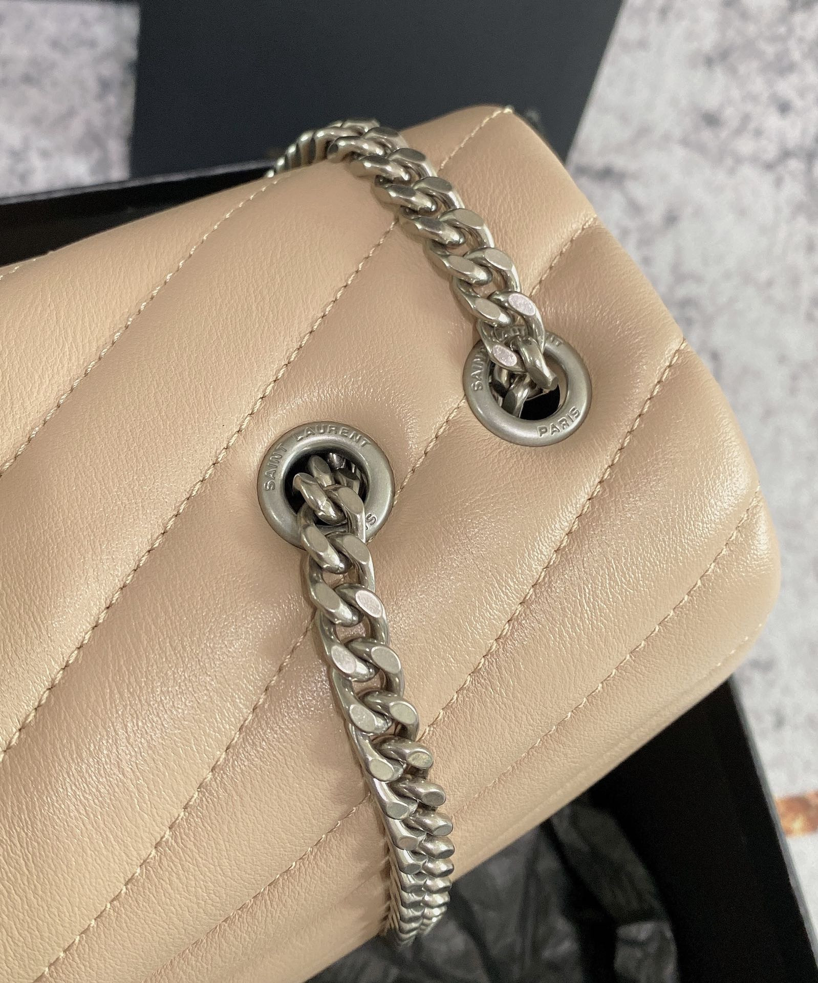 YSL LOULOU MEDIUM IN QUILTED LEATHER DARK BEIGE 12.5 X 8.6 X 3.5 INCHES #1 - Image 14