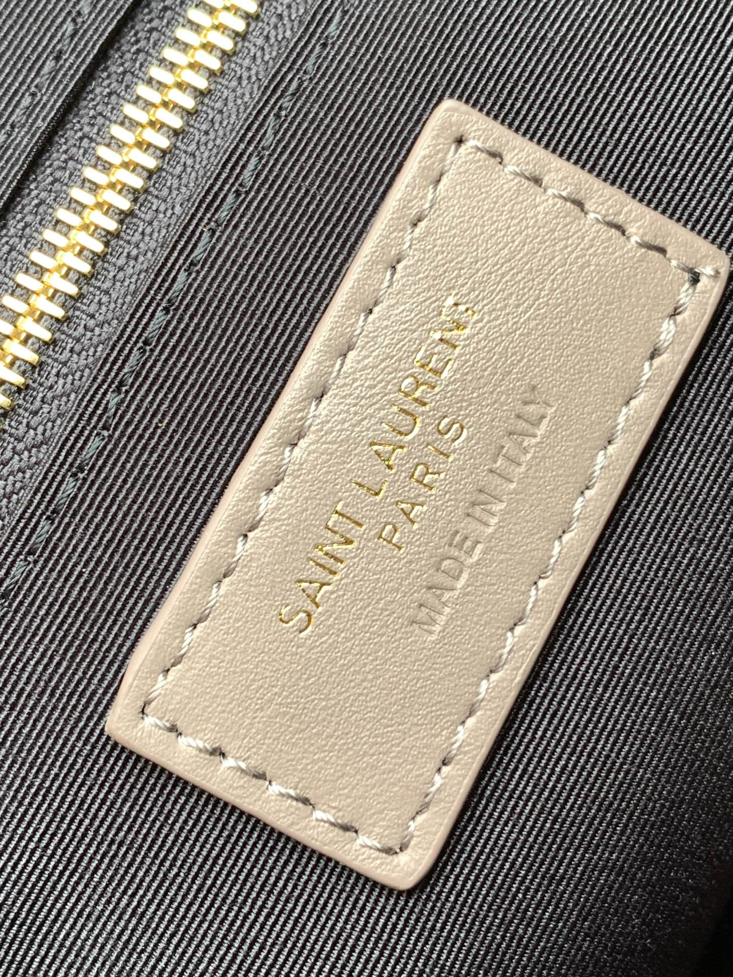 YSL LOULOU MEDIUM IN QUILTED LEATHER GRAY 12.5 X 8.6 X 3.5 INCHES - Image 10