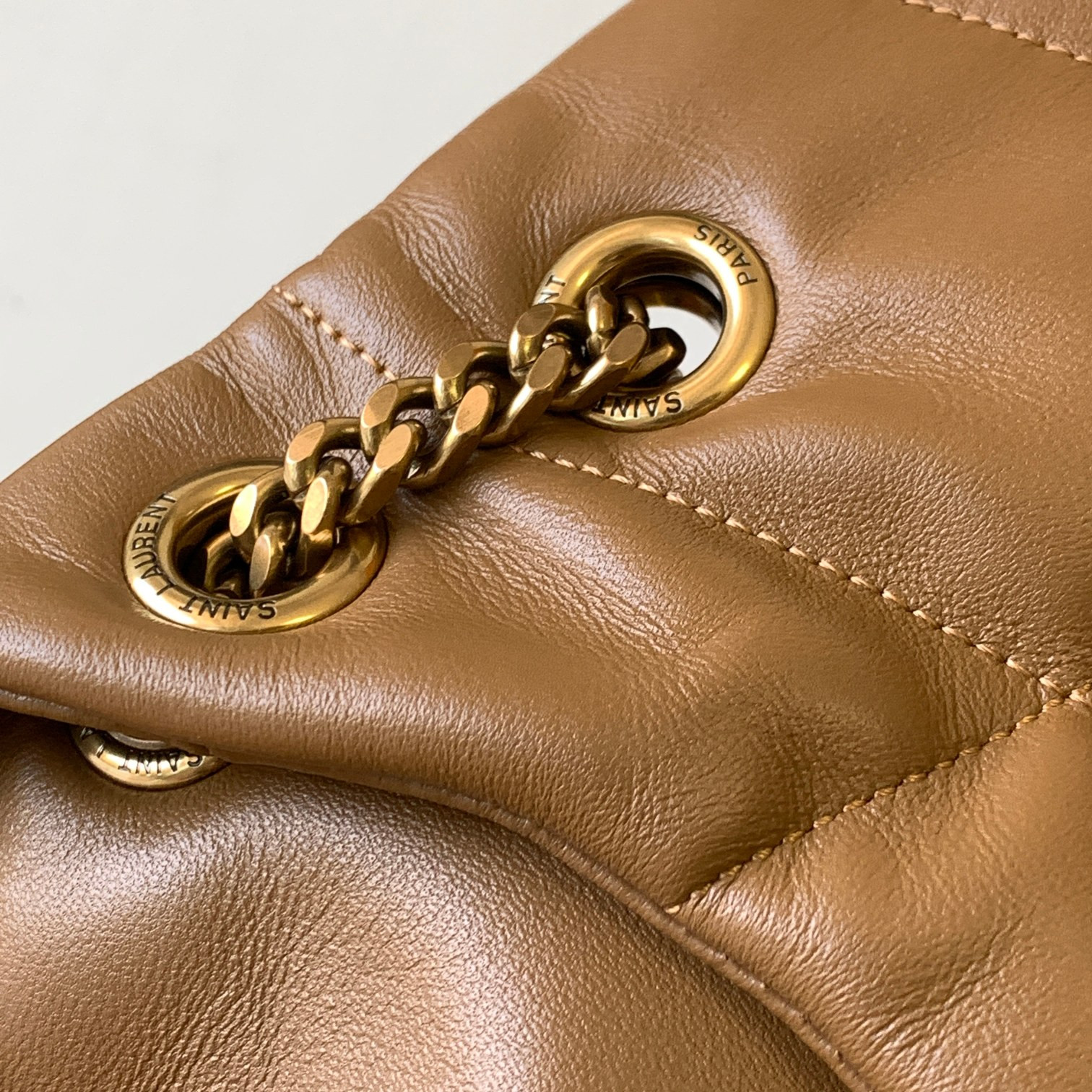 YSL PUFFER SMALL IN NAPPA LEATHER BROWN 11.4 X 6.6 X 4.3 INCHES - Image 8