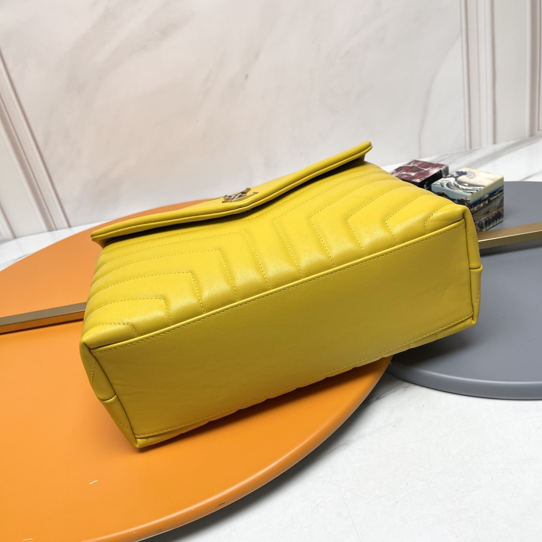 YSL LOULOU MEDIUM IN QUILTED LEATHER YELLOW 12.5 X 8.6 X 3.5 INCHES - Image 4