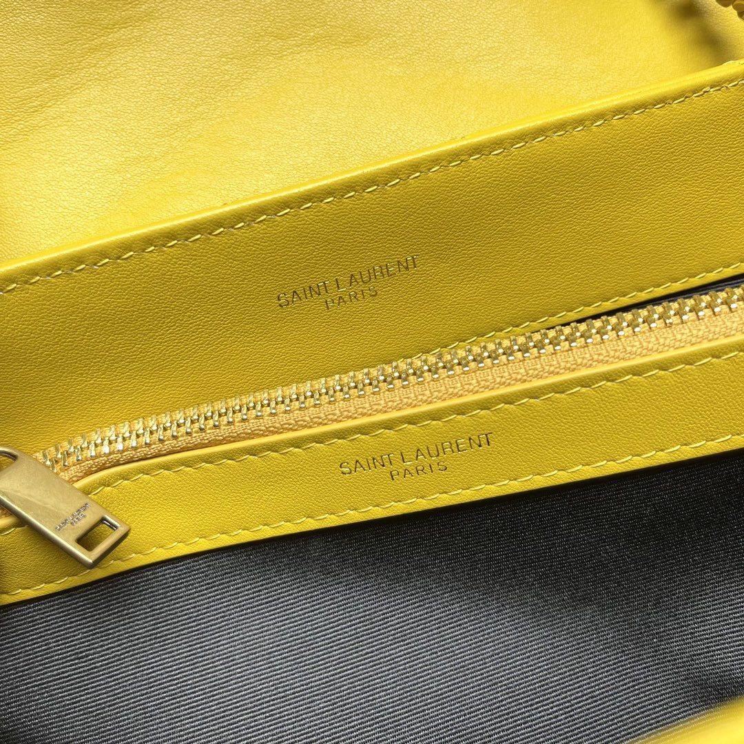 YSL LOULOU MEDIUM IN QUILTED LEATHER YELLOW 12.5 X 8.6 X 3.5 INCHES - Image 9