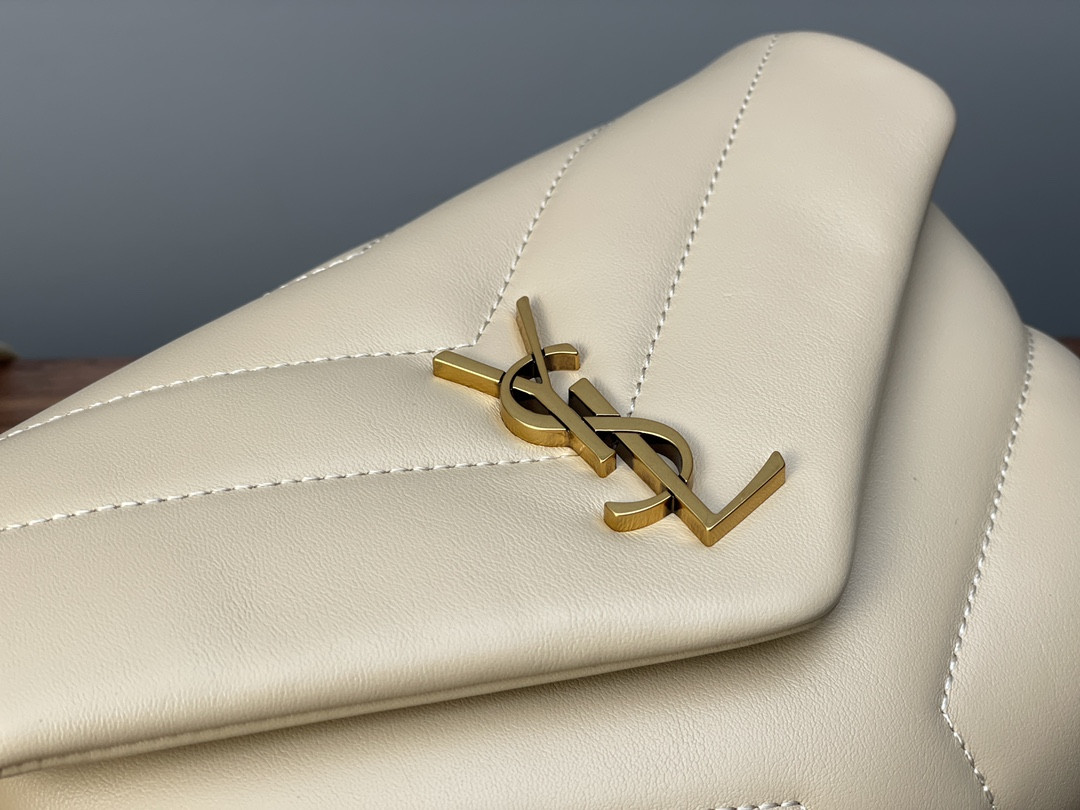 YSL TOY LOULOU IN QUILTED LEATHER DARK BEIGE 7.9 X 5.5 X 3 INCHES - Image 7