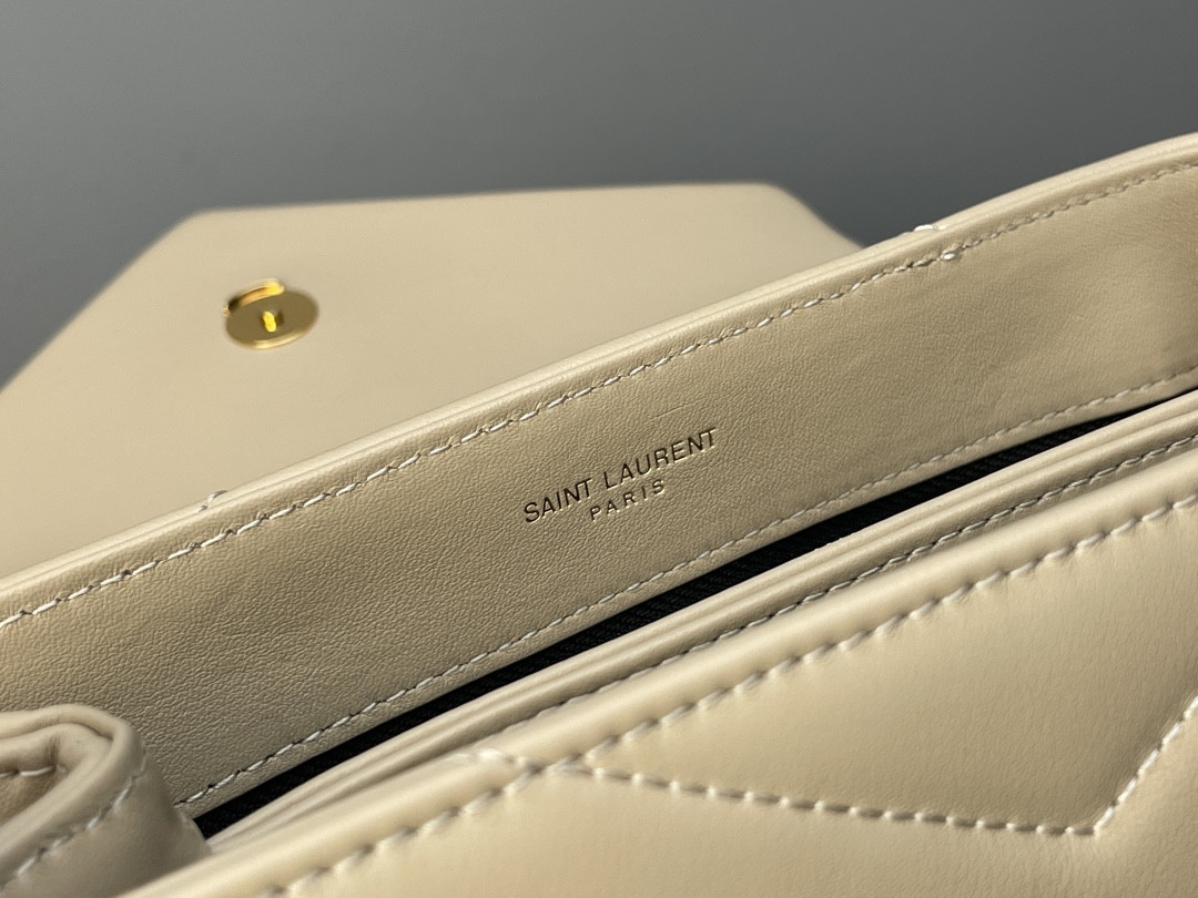 YSL TOY LOULOU IN QUILTED LEATHER DARK BEIGE 7.9 X 5.5 X 3 INCHES - Image 10