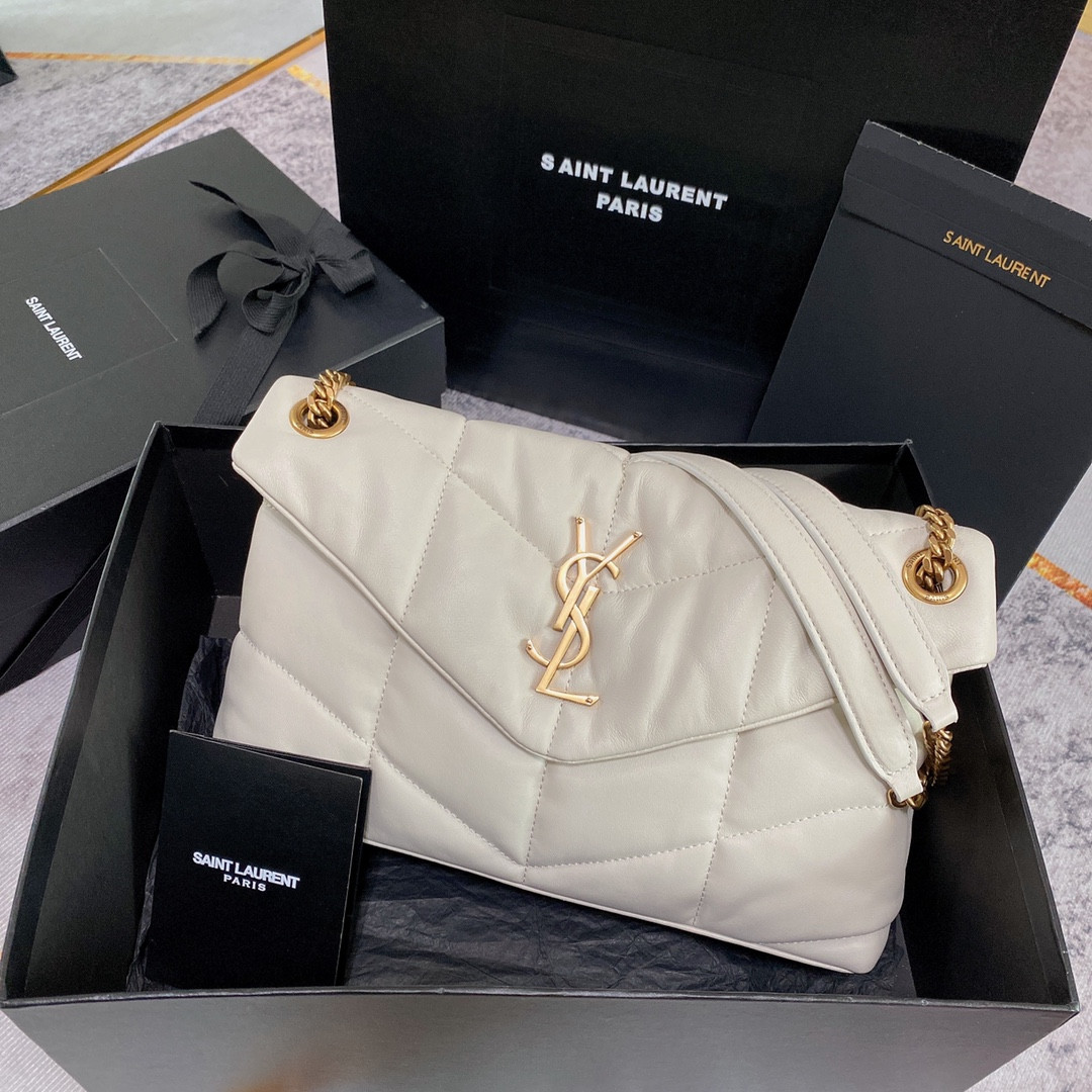 YSL PUFFER SMALL IN NAPPA LEATHER WHITE 11.4 X 6.6 X 4.3 INCHES - Image 2