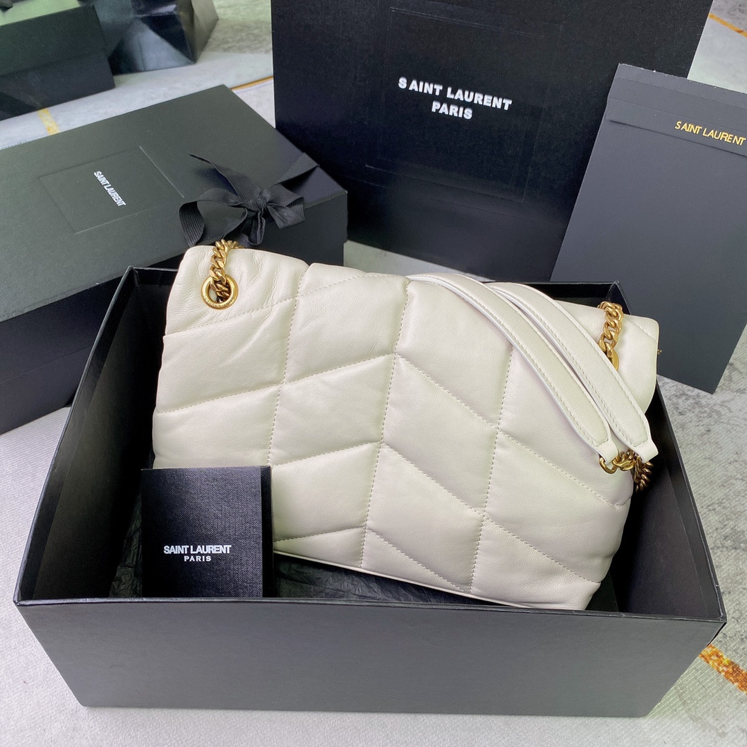 YSL PUFFER SMALL IN NAPPA LEATHER WHITE 11.4 X 6.6 X 4.3 INCHES - Image 3
