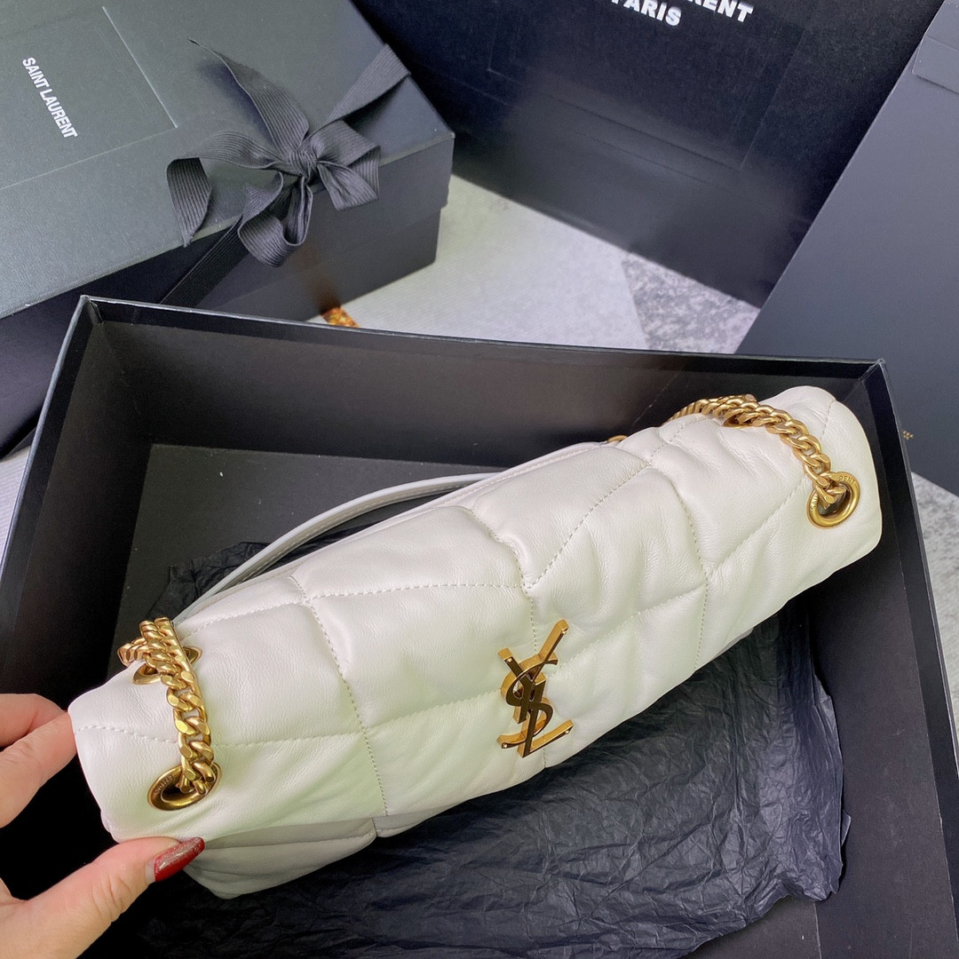 YSL PUFFER SMALL IN NAPPA LEATHER WHITE 11.4 X 6.6 X 4.3 INCHES - Image 4