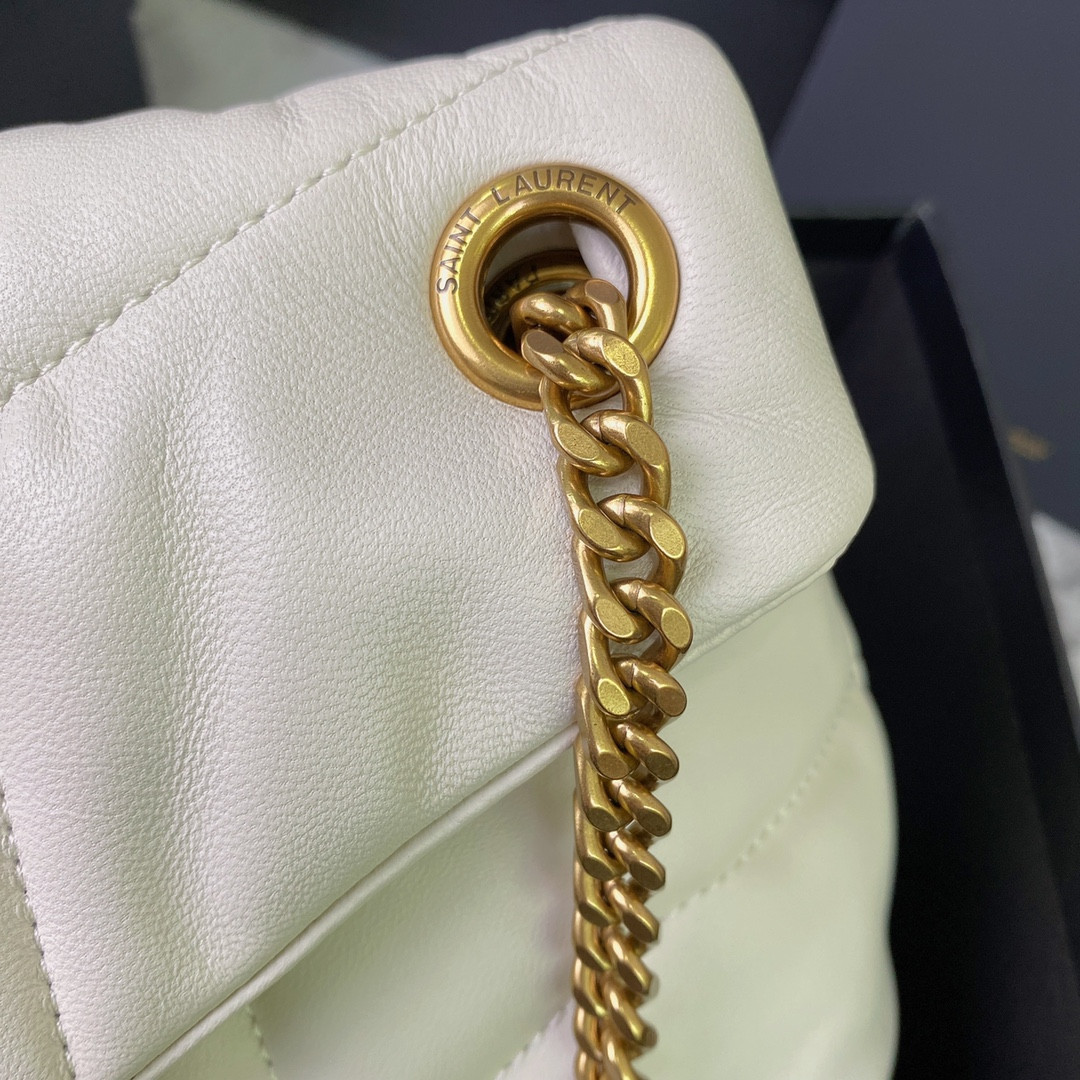 YSL PUFFER SMALL IN NAPPA LEATHER WHITE 11.4 X 6.6 X 4.3 INCHES - Image 7