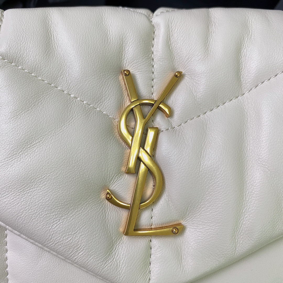 YSL PUFFER SMALL IN NAPPA LEATHER WHITE 11.4 X 6.6 X 4.3 INCHES - Image 10