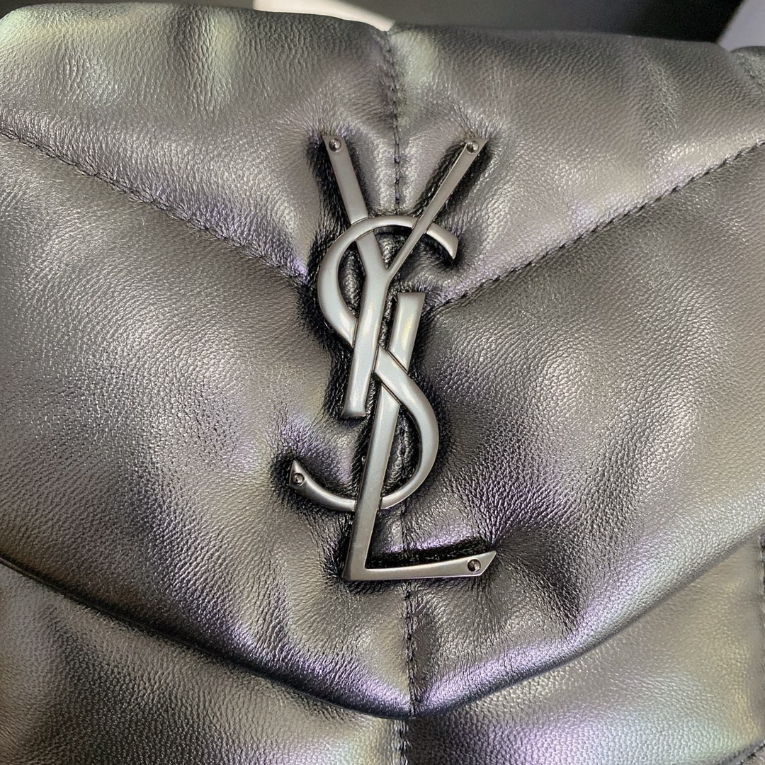 YSL PUFFER SMALL IN NAPPA LEATHER ALL BLACK 11.4 X 6.6 X 4.3 INCHES - Image 7