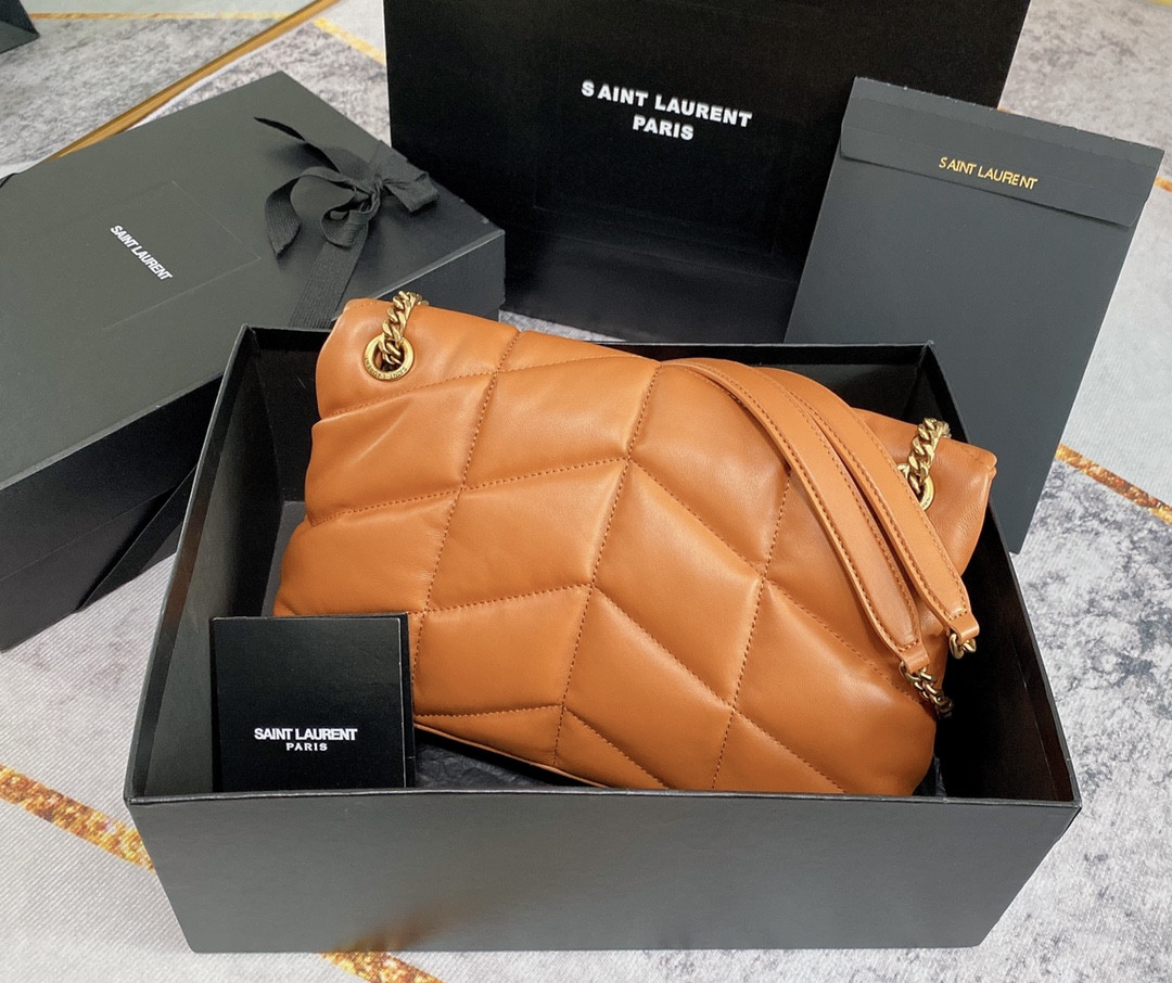 YSL PUFFER SMALL IN NAPPA LEATHER ORANGE 11.4 X 6.6 X 4.3 INCHES - Image 3