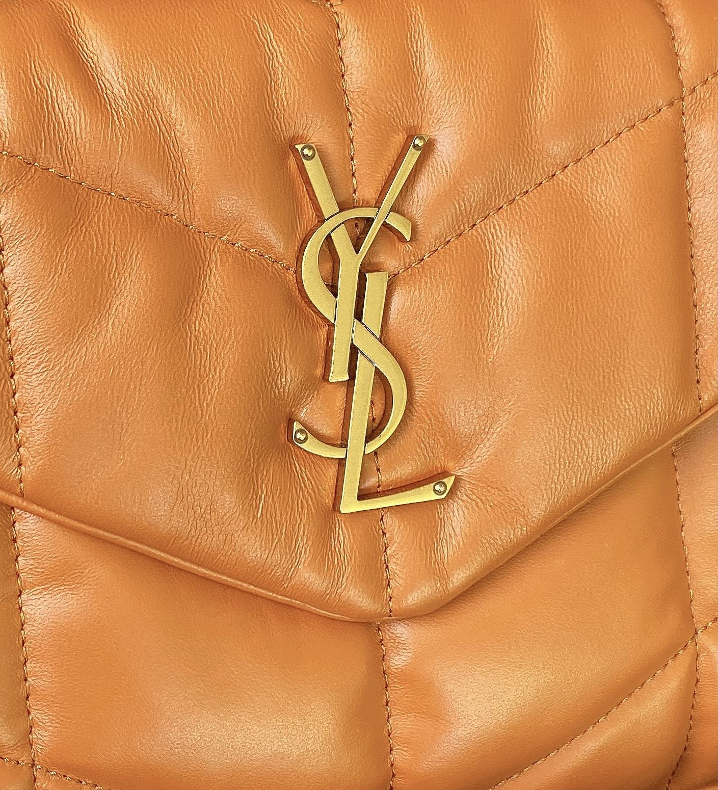 YSL PUFFER SMALL IN NAPPA LEATHER ORANGE 11.4 X 6.6 X 4.3 INCHES - Image 7