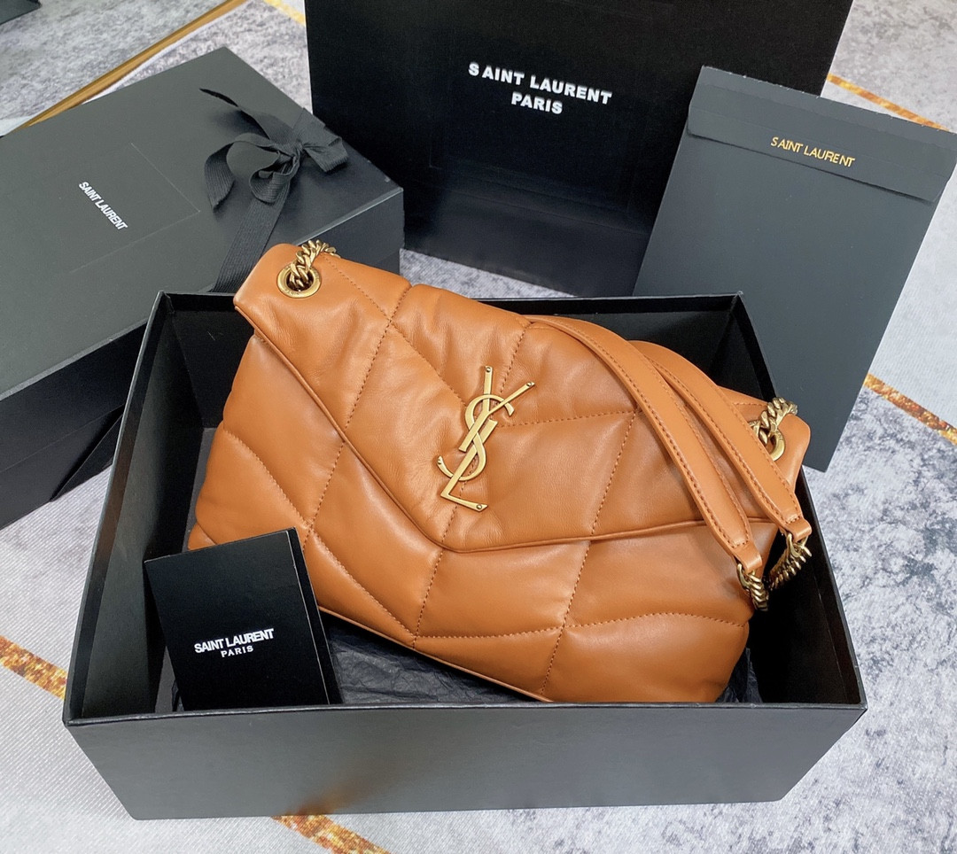 YSL PUFFER SMALL IN NAPPA LEATHER ORANGE 11.4 X 6.6 X 4.3 INCHES - Image 2