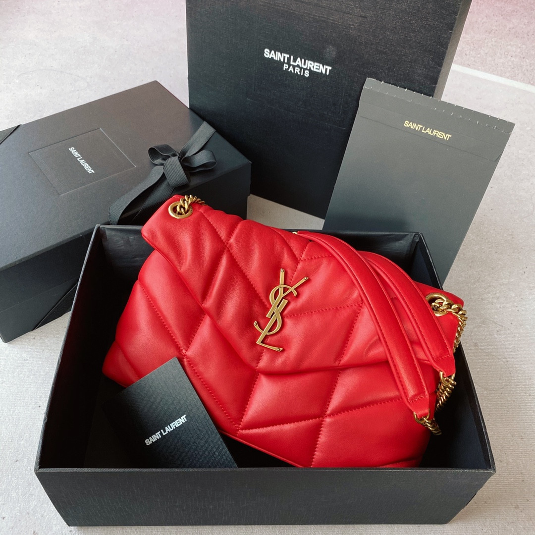 YSL PUFFER SMALL IN NAPPA LEATHER RED 11.4 X 6.6 X 4.3 INCHES - Image 2
