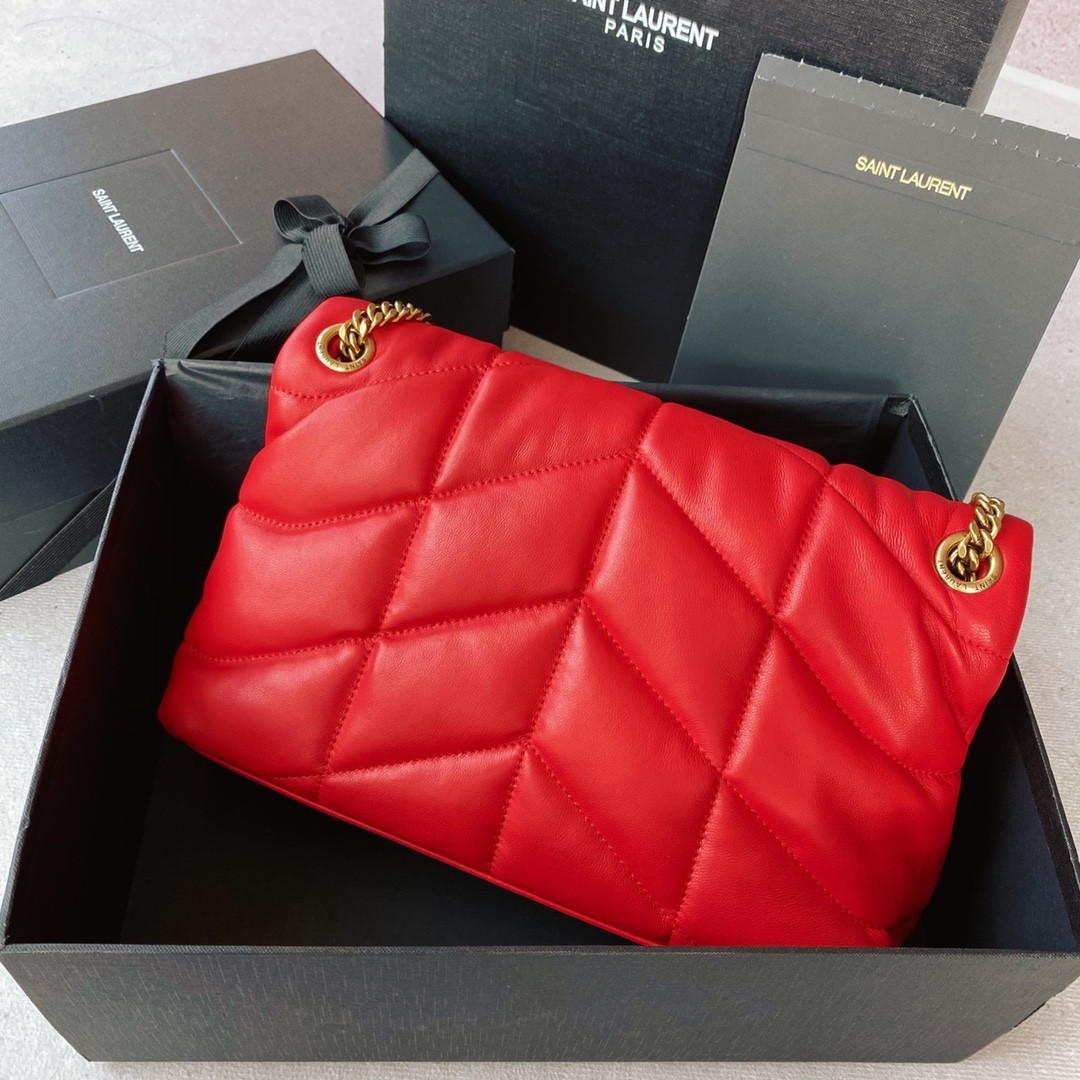 YSL PUFFER SMALL IN NAPPA LEATHER RED 11.4 X 6.6 X 4.3 INCHES - Image 3