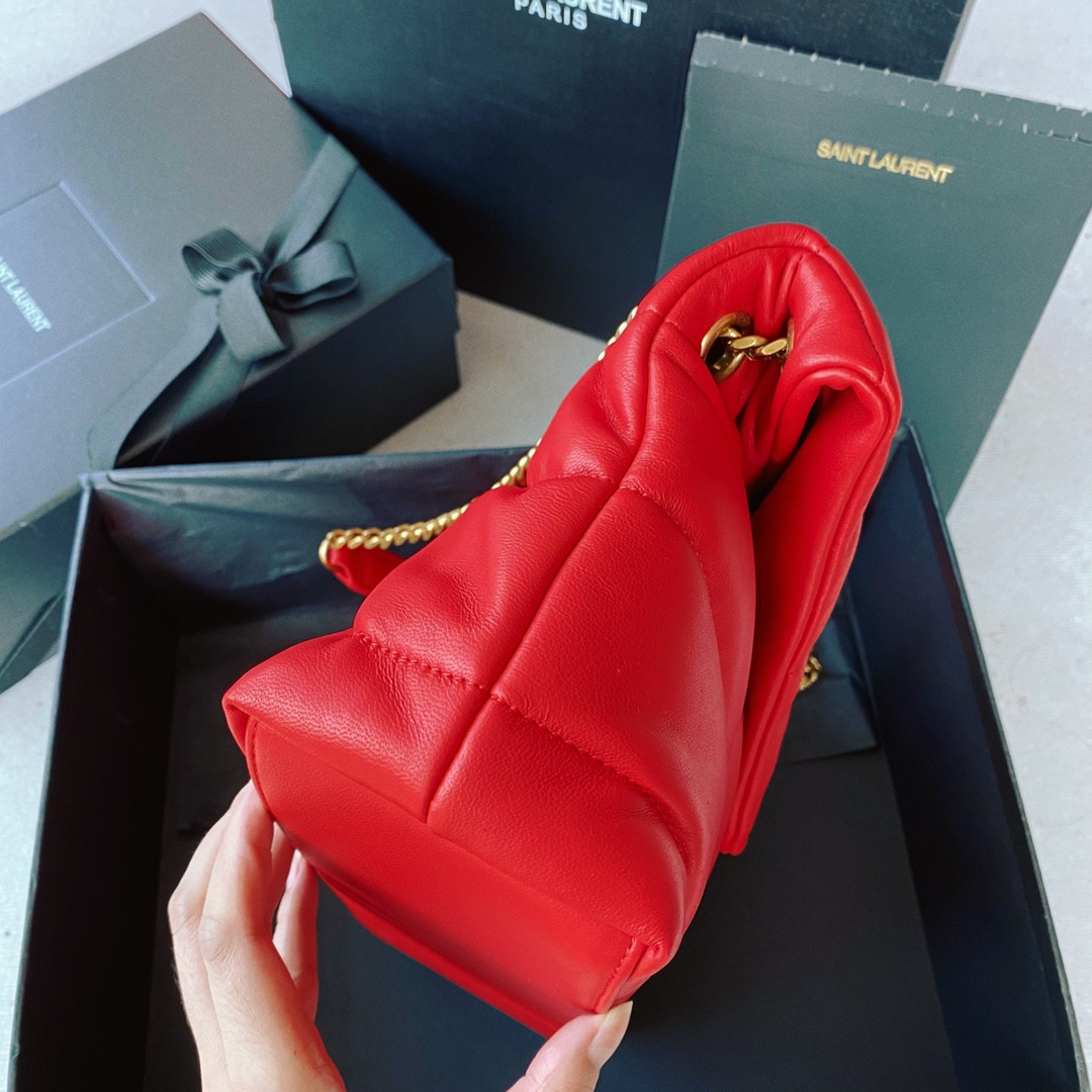 YSL PUFFER SMALL IN NAPPA LEATHER RED 11.4 X 6.6 X 4.3 INCHES - Image 5