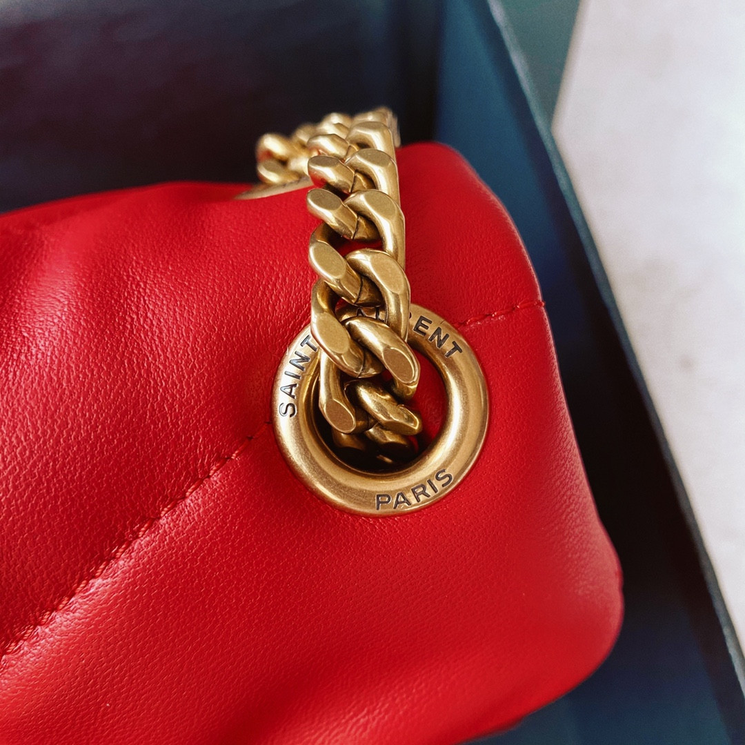 YSL PUFFER SMALL IN NAPPA LEATHER RED 11.4 X 6.6 X 4.3 INCHES - Image 7